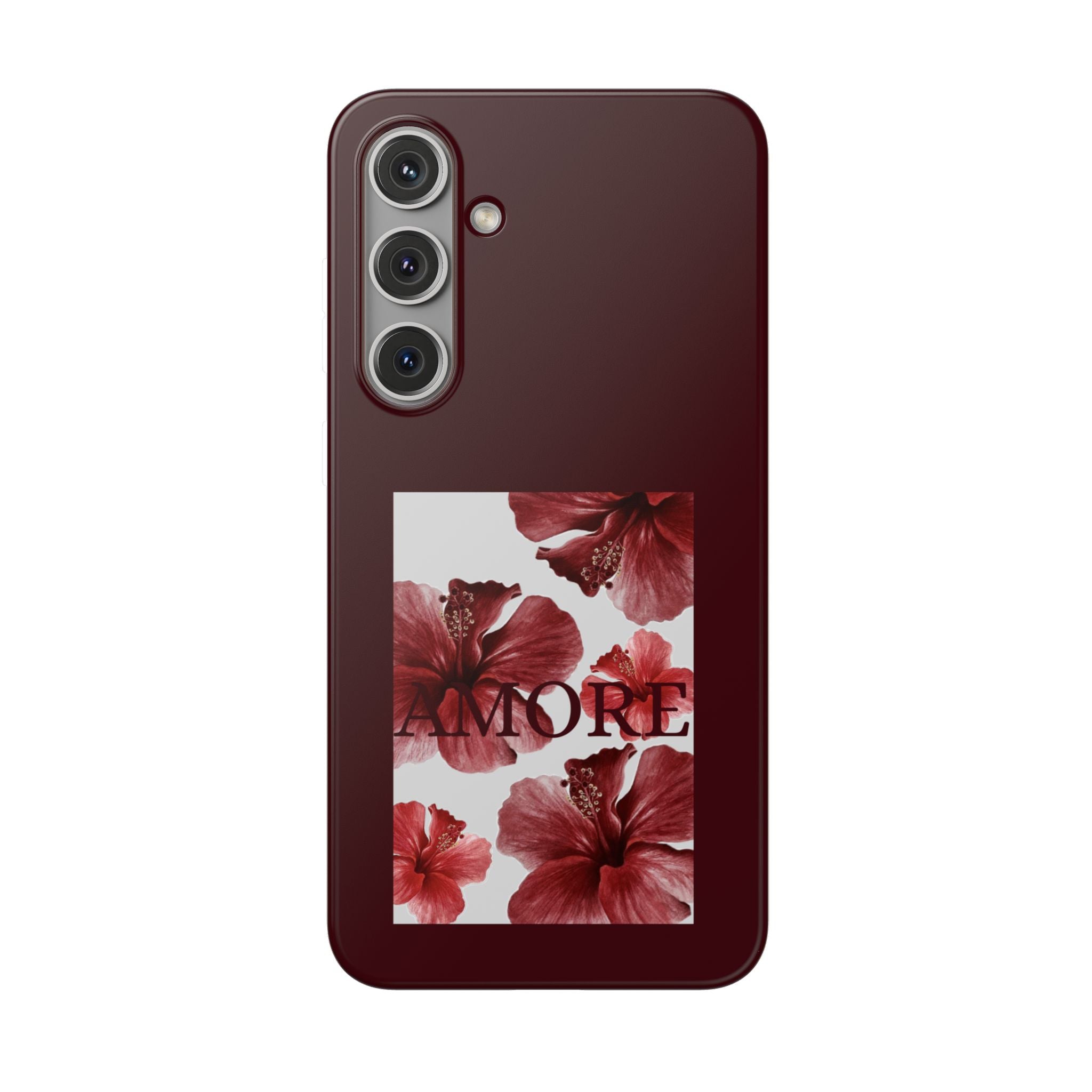 Floral Amore Phone Case — Burgundy Hibiscus Flexible Protection