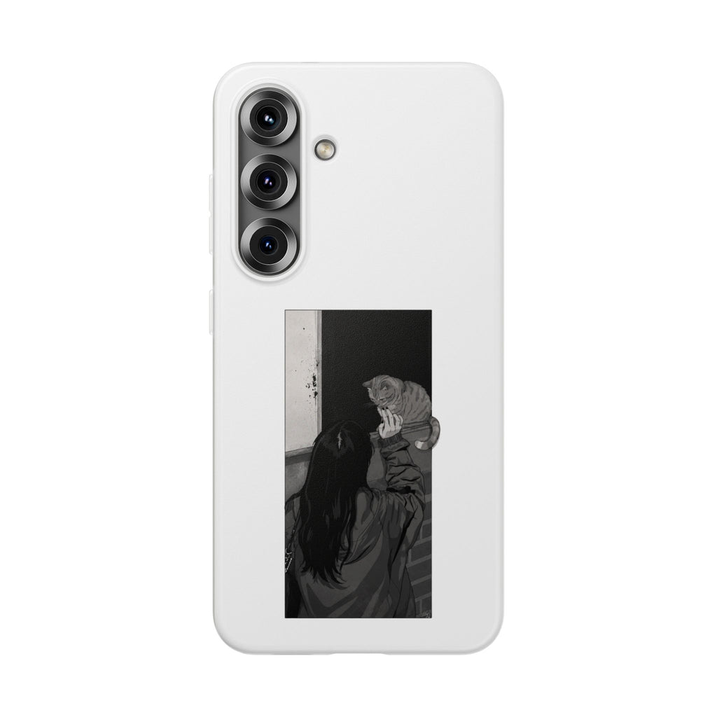 Black & White Cat Window Art Flexi Case