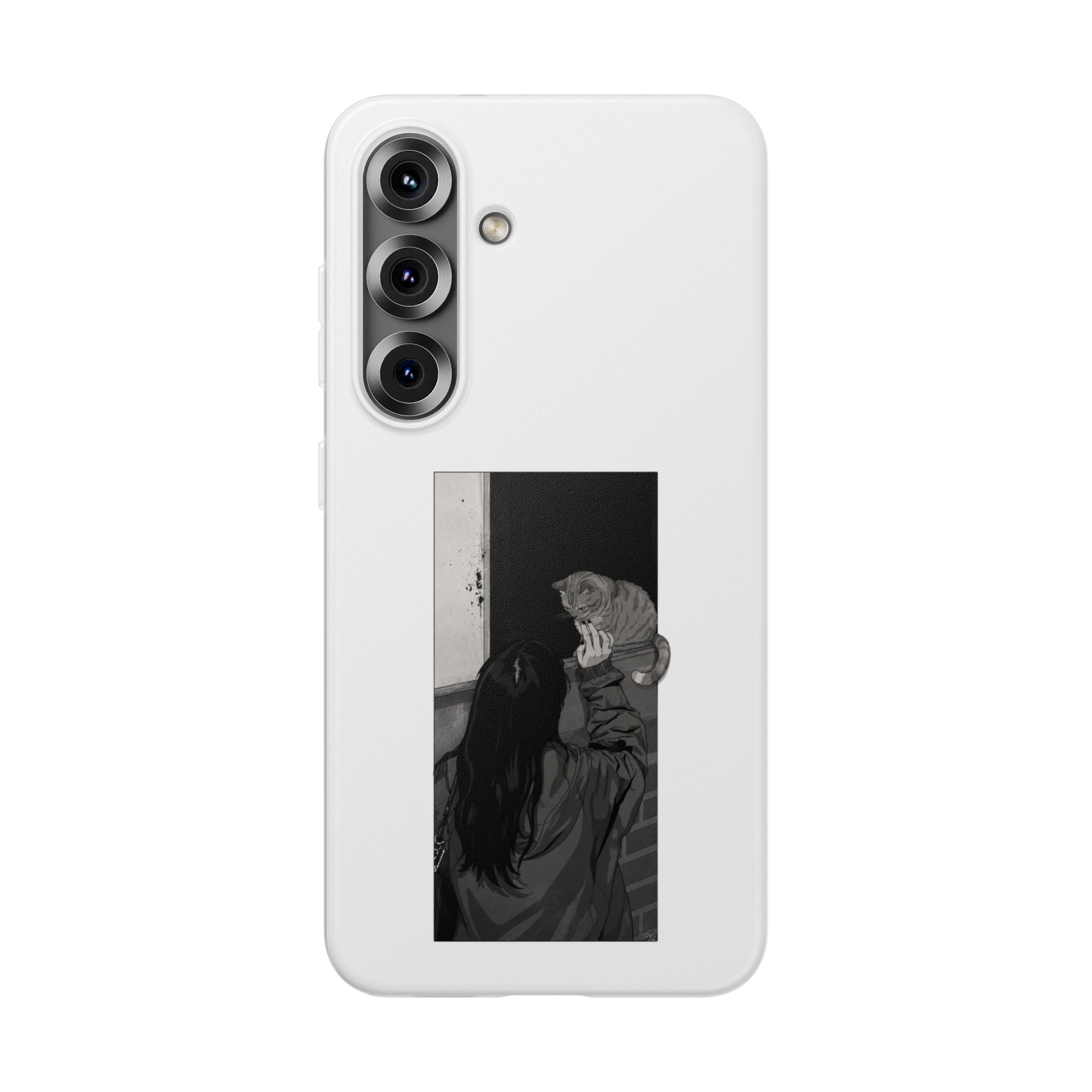 Black & White Cat Window Art Flexi Case