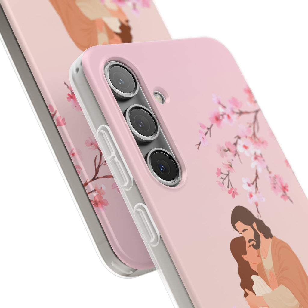 God Is Our Refuge – Psalm 46:1 Cherry Blossom Christian Flexi Phone Case
