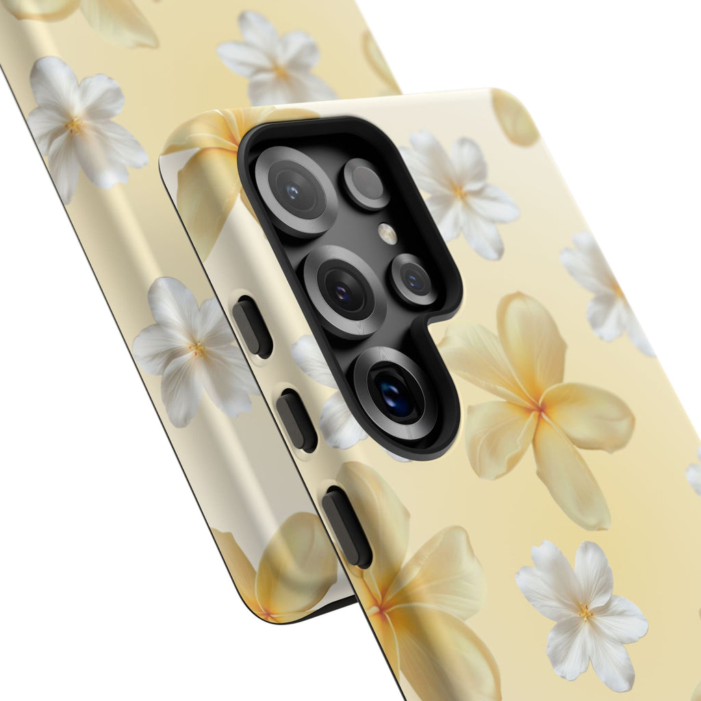 Plumeria Floral Tough Phone Case — Yellow Tropical Protection