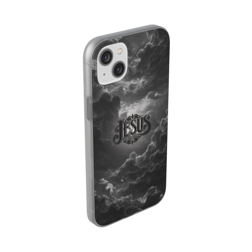Jesus Cloud Phone Case — Faith-Inspired Flexi Case with 'Jesus' Script