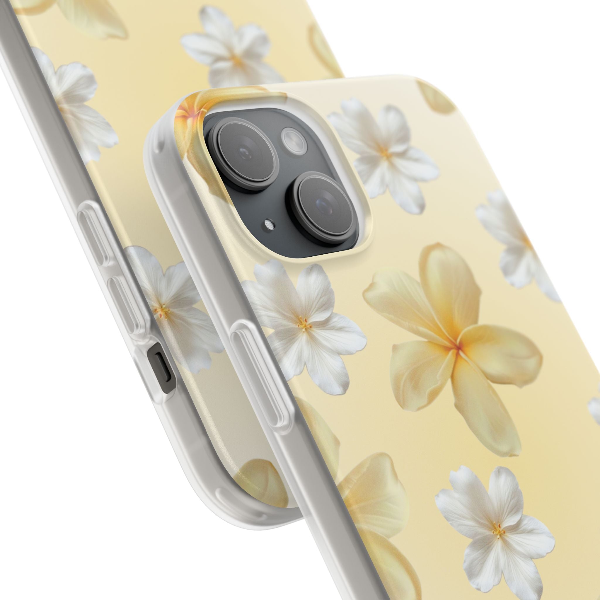 Plumeria Floral Phone Case — Yellow Tropical Flower Protective Case