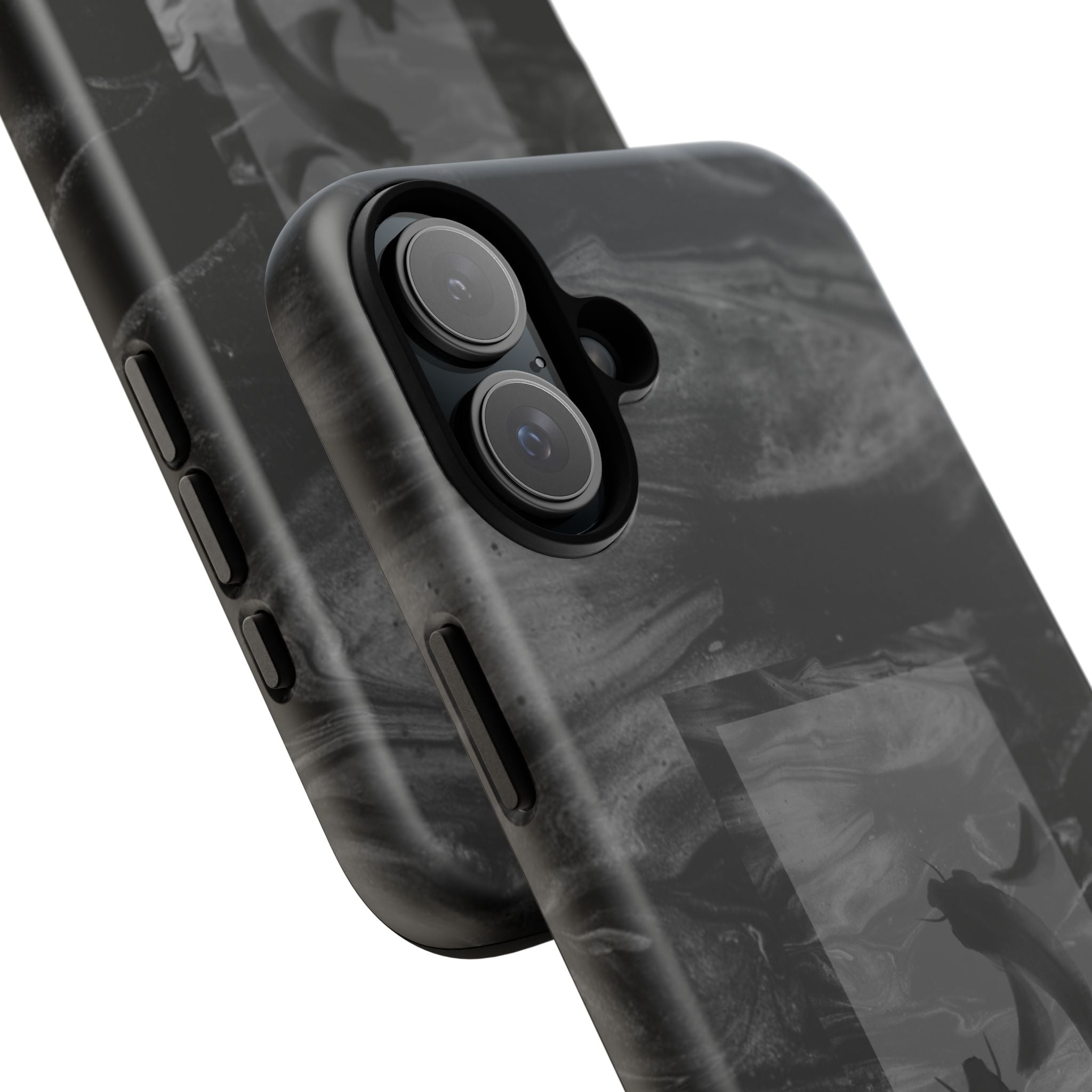 Koi Yin-Yang Marble Phone Case – Black Smoky Art Protection