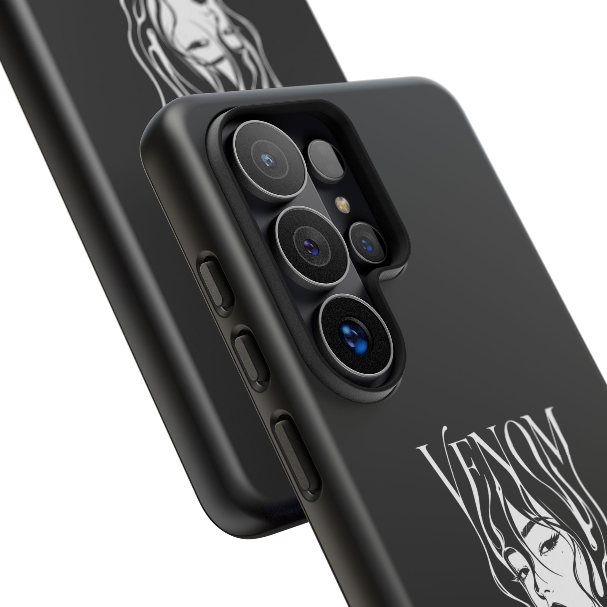 Venom Goth Phone Case — Black Protective Tough Case with Dark Femme Artwork