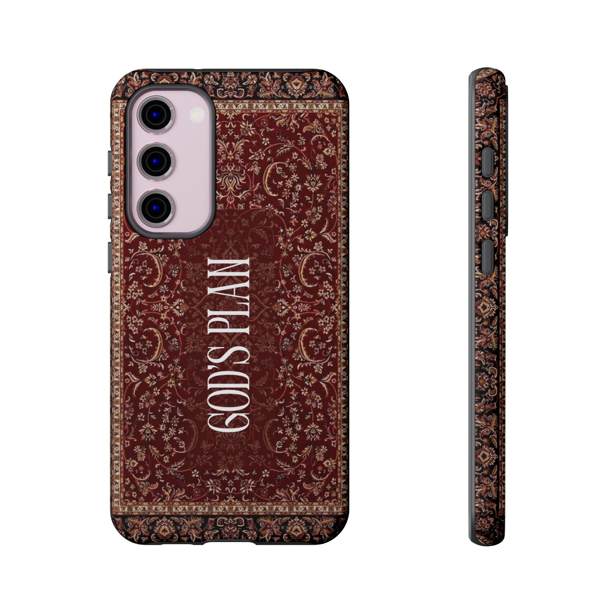 God's Plan — Vintage Tapestry Christian Tough Phone Case | Boho Faith Cover