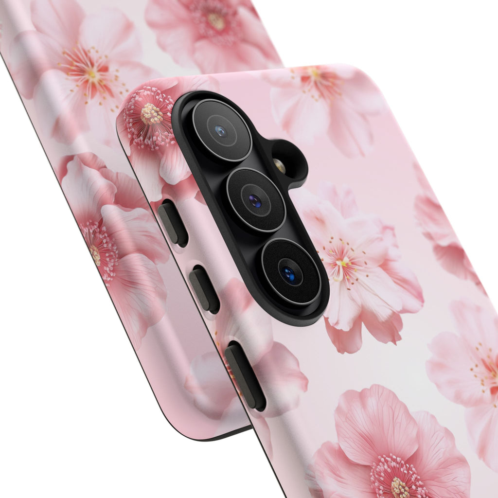 Pink Floral Tough Phone Case — Protective Sakura Blossom Design