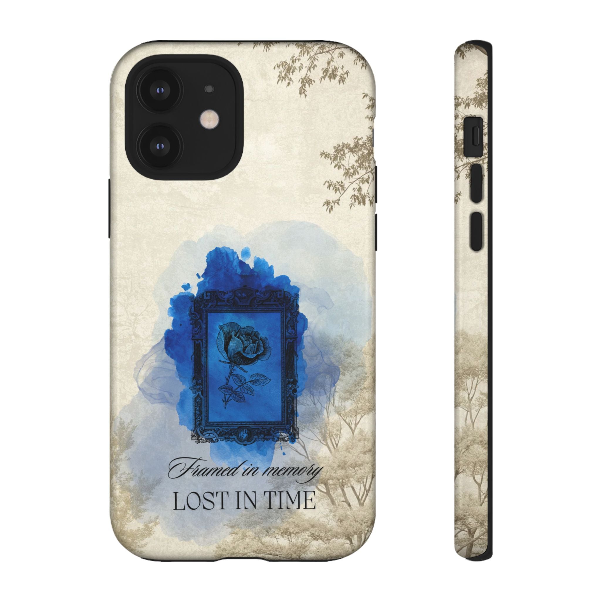 Vintage Blue Rose Phone Case – "Lost in Time" Protective Cover