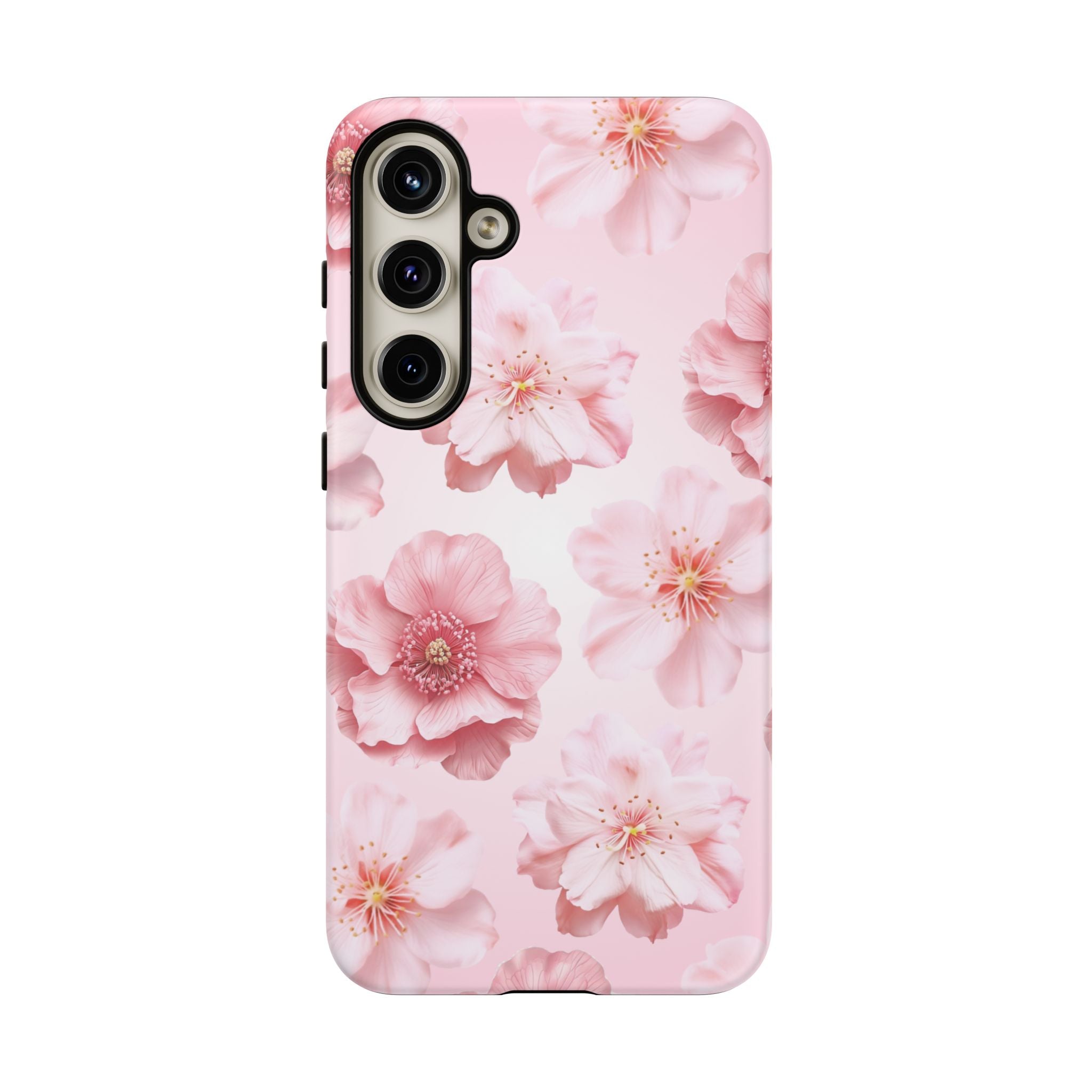 Pink Floral Tough Phone Case — Protective Sakura Blossom Design