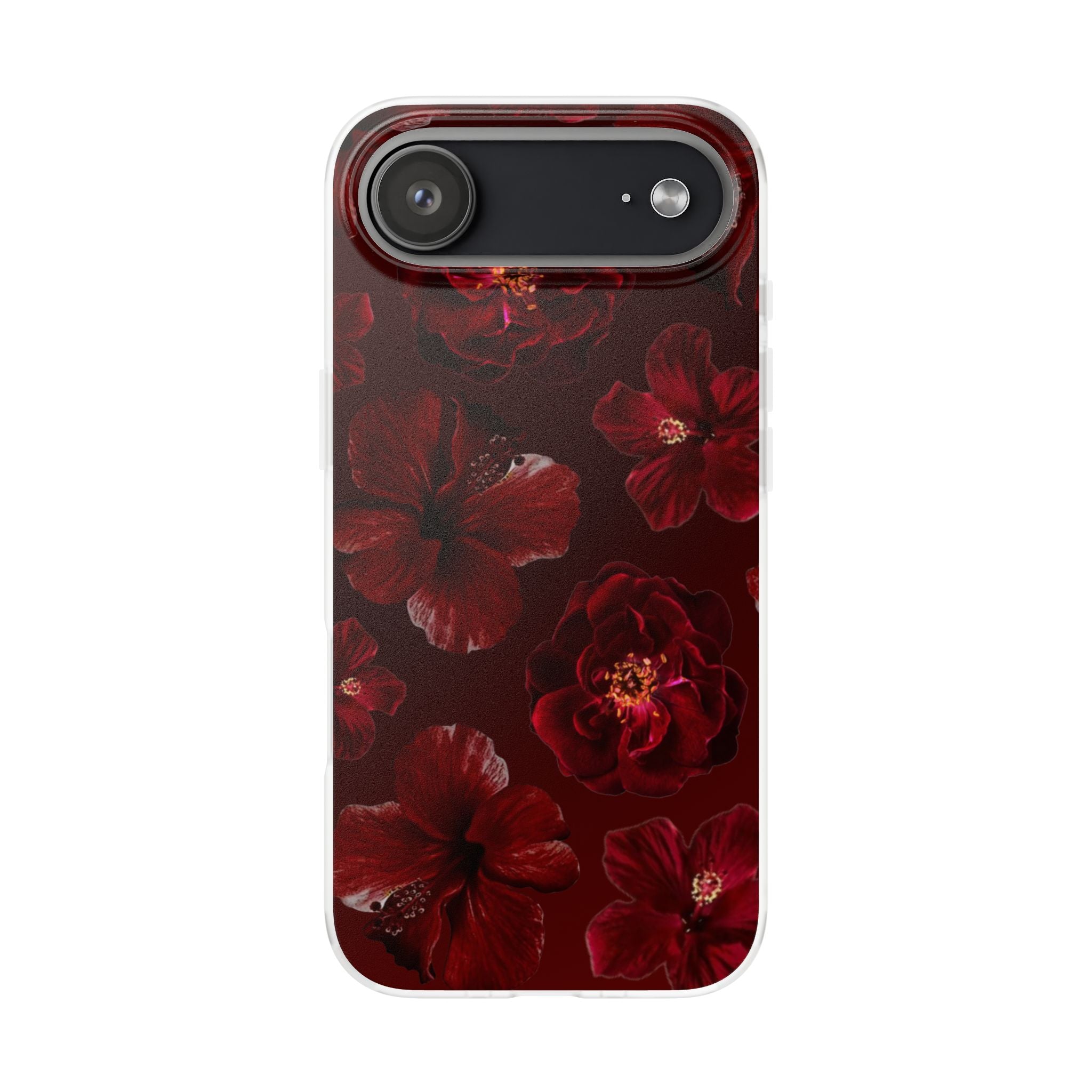 Red Floral Flexi Case — Dark Rose Phone Case