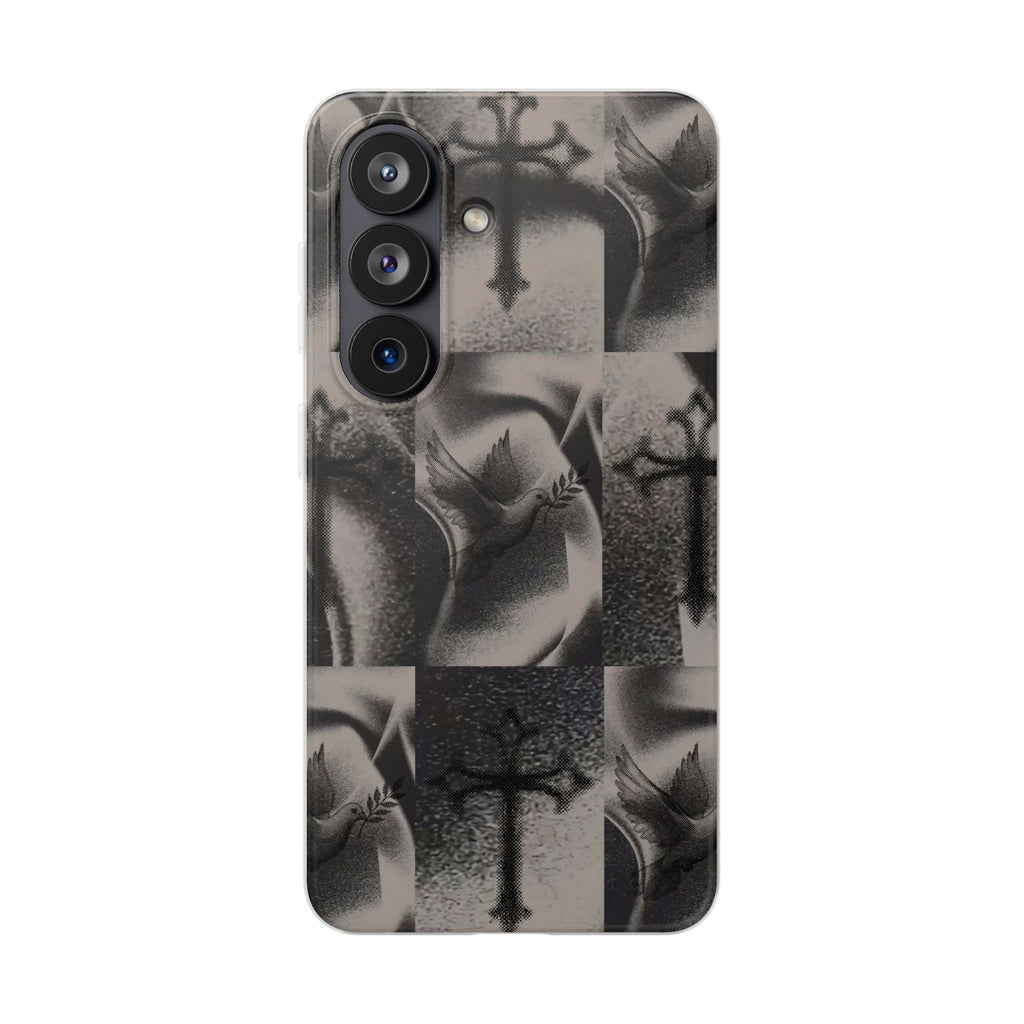 Phone Case — Dove & Cross Checkerboard Design