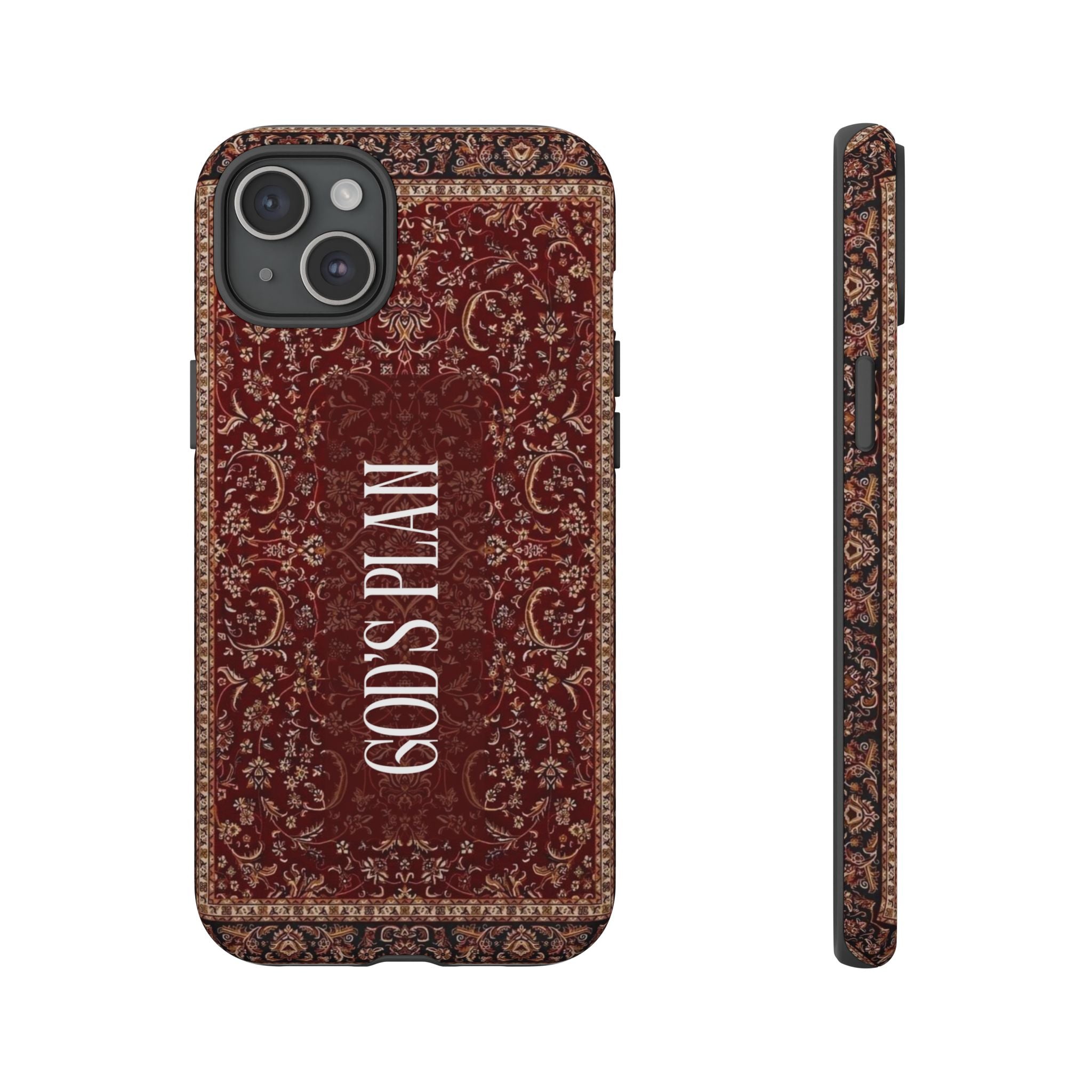 God's Plan — Vintage Tapestry Christian Tough Phone Case | Boho Faith Cover