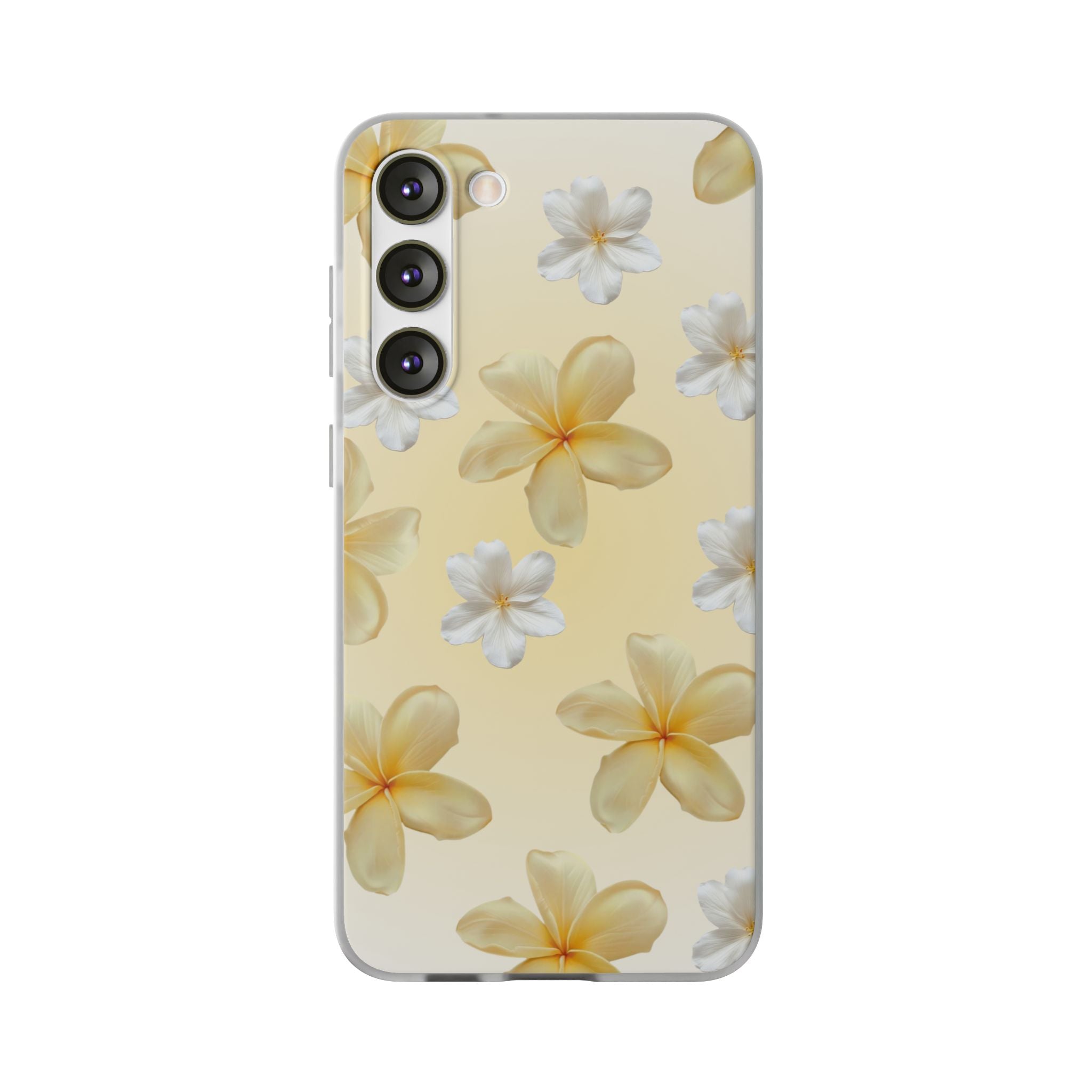 Plumeria Floral Phone Case — Yellow Tropical Flower Protective Case