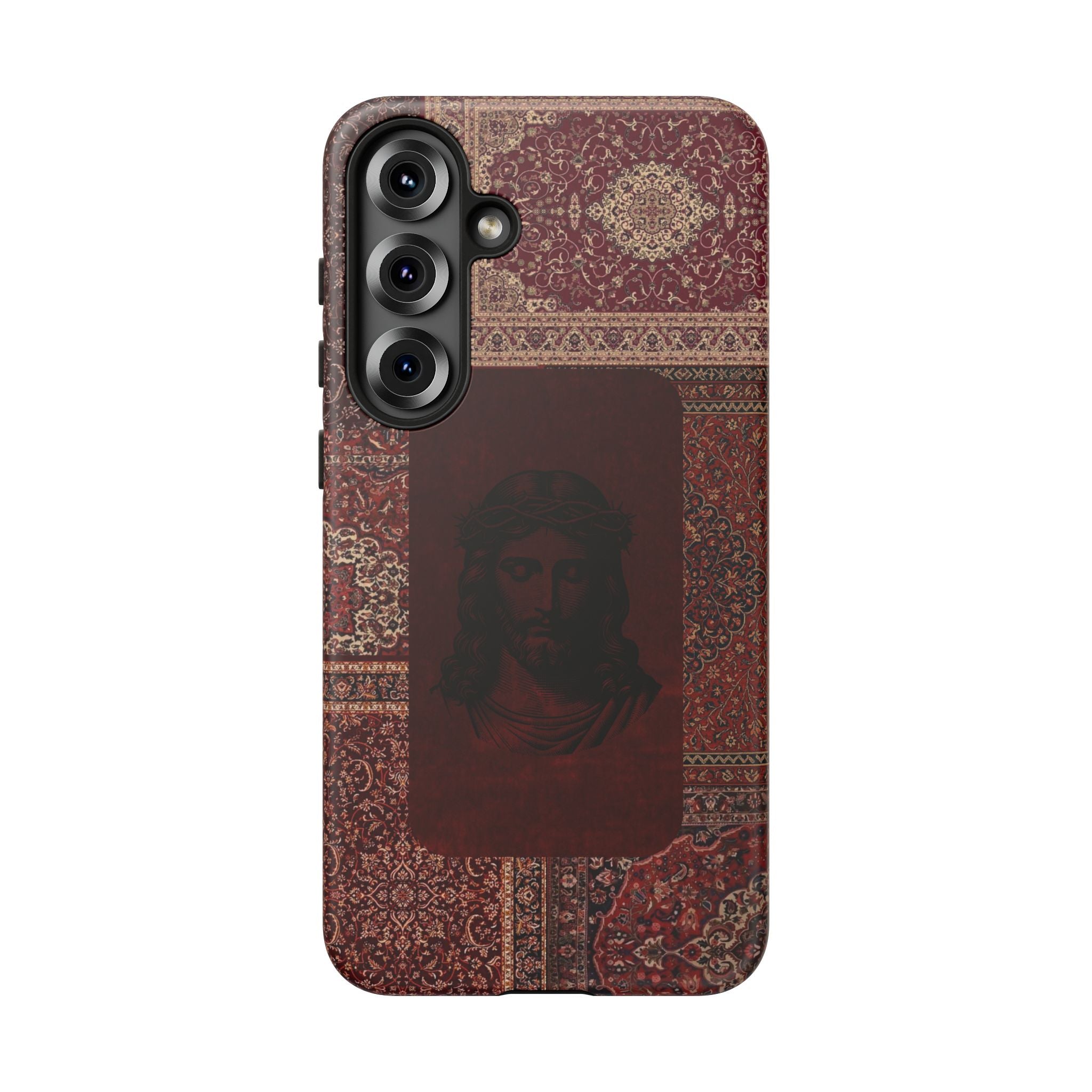 Religious Vintage Rug Phone Case — Jesus Portrait Tough Case