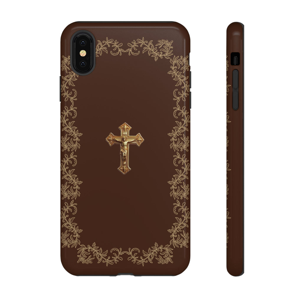 Gold Cross Bible - Christian Tough Phone Case
