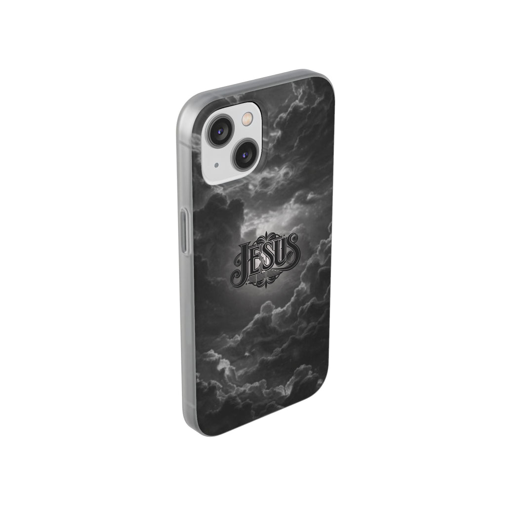 Jesus Cloud Phone Case — Faith-Inspired Flexi Case with 'Jesus' Script