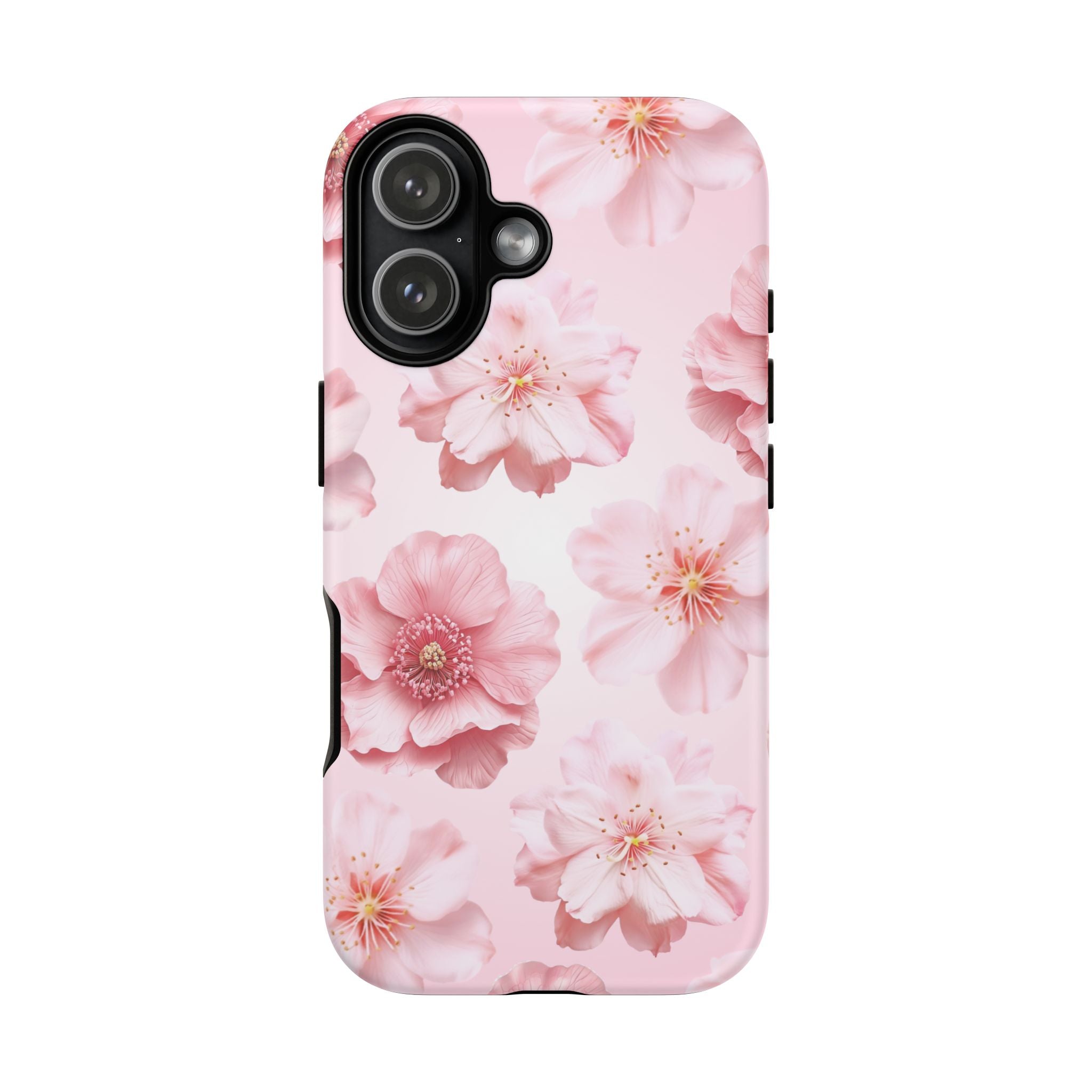 Pink Floral Tough Phone Case — Protective Sakura Blossom Design
