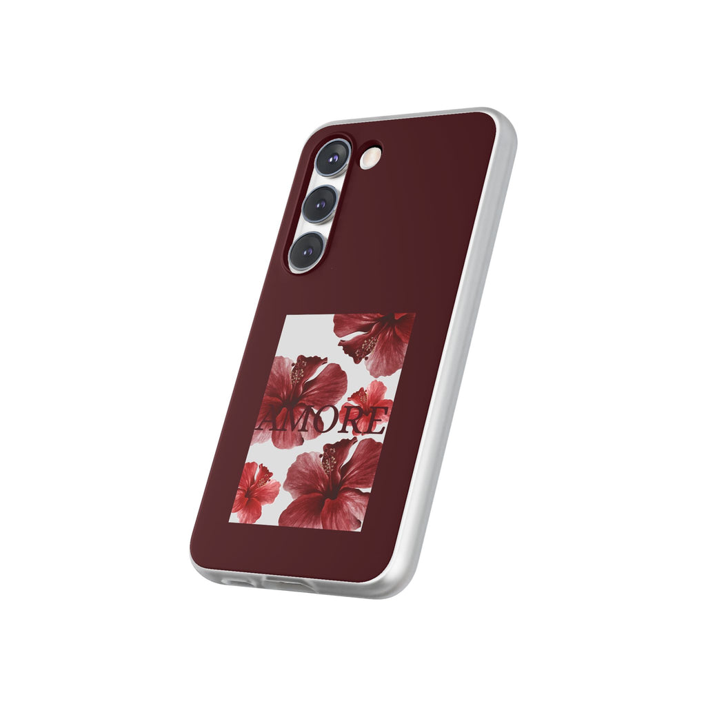 Floral Amore Phone Case — Burgundy Hibiscus Flexible Protection