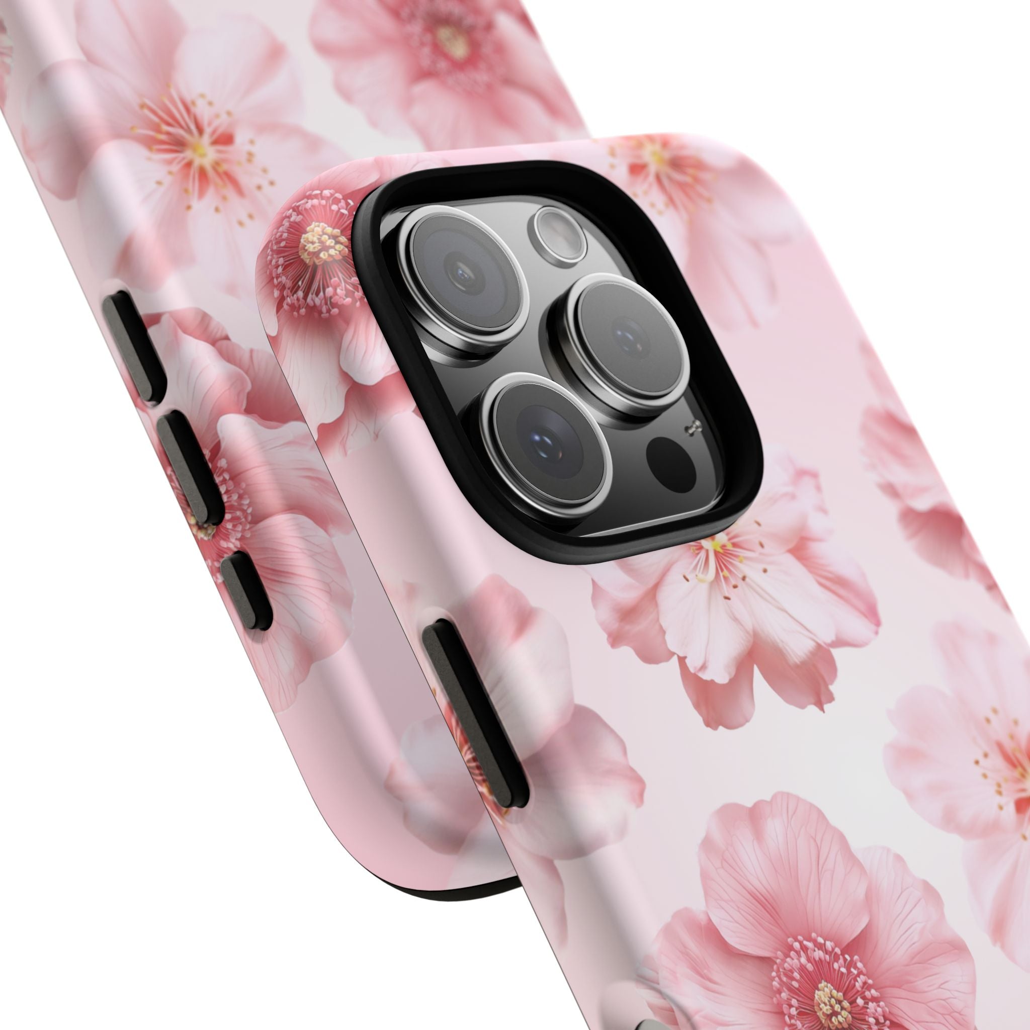 Pink Floral Tough Phone Case — Protective Sakura Blossom Design