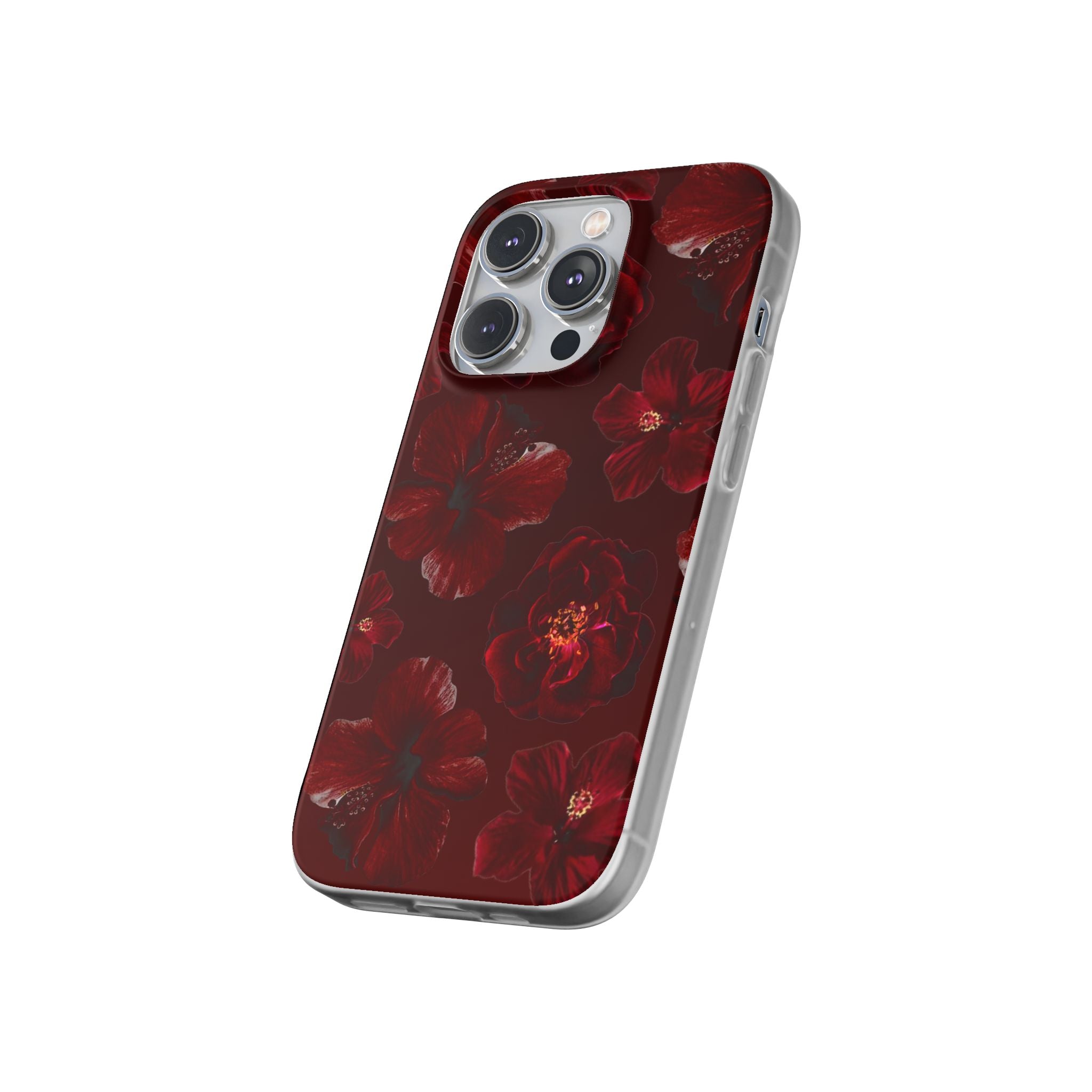 Red Floral Flexi Case — Dark Rose Phone Case