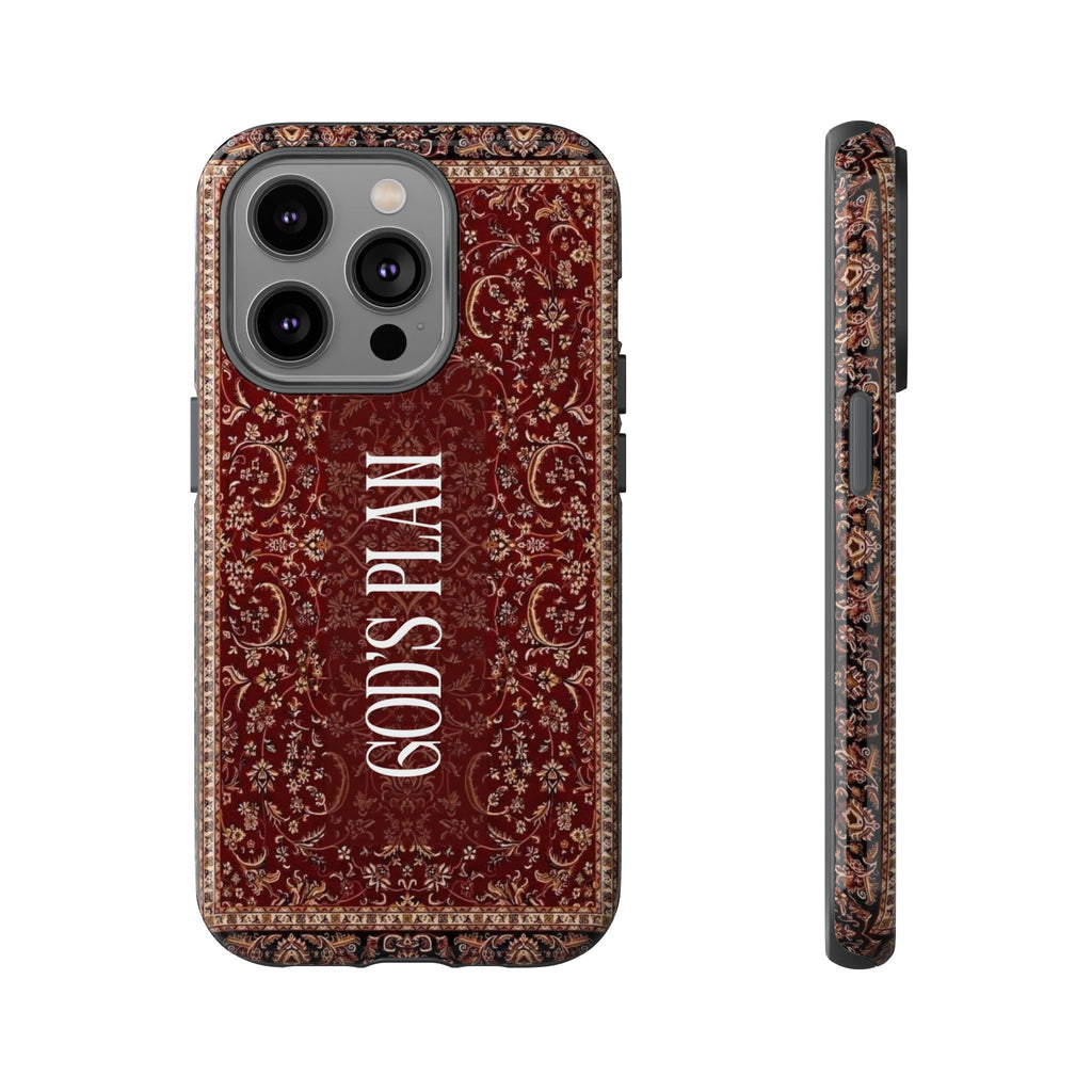 God's Plan — Vintage Tapestry Christian Tough Phone Case | Boho Faith Cover