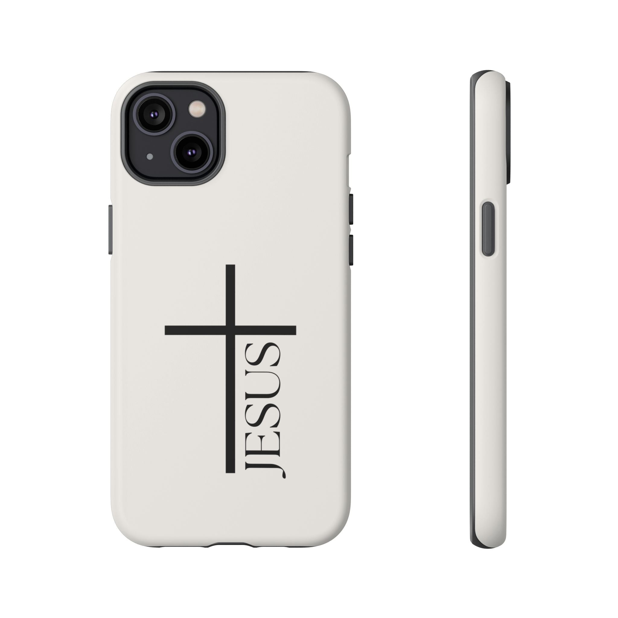 Christian Cross Phone Case - JESUS Vertical Minimalist iPhone Cover