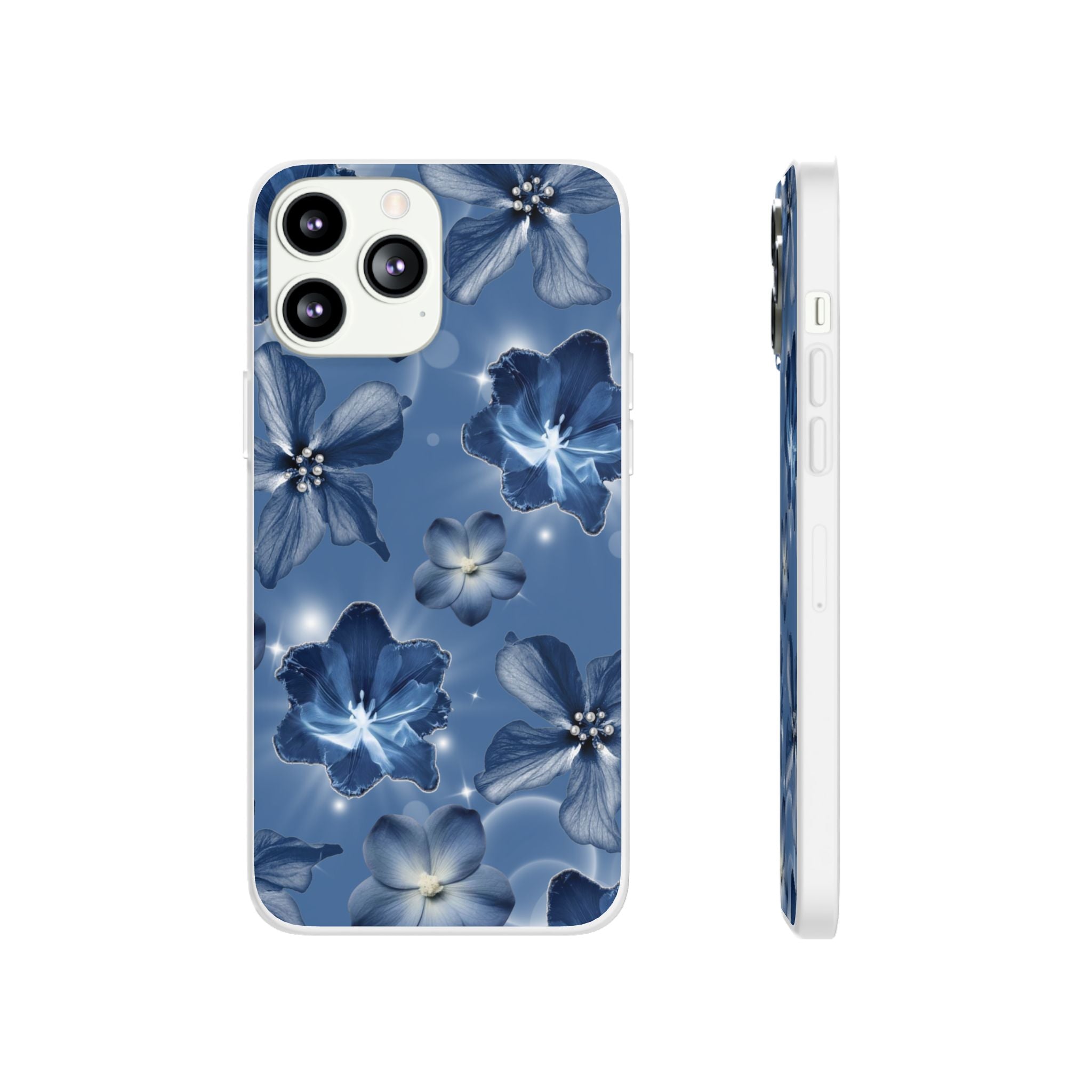 Blue Floral Phone Case — Soft Blue Blossoms Pattern for iPhone