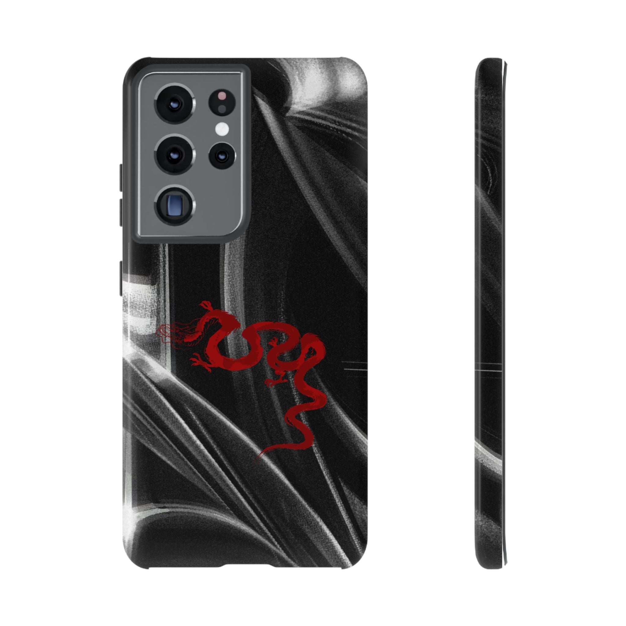 Phone Case — Black Abstract Smoke Design