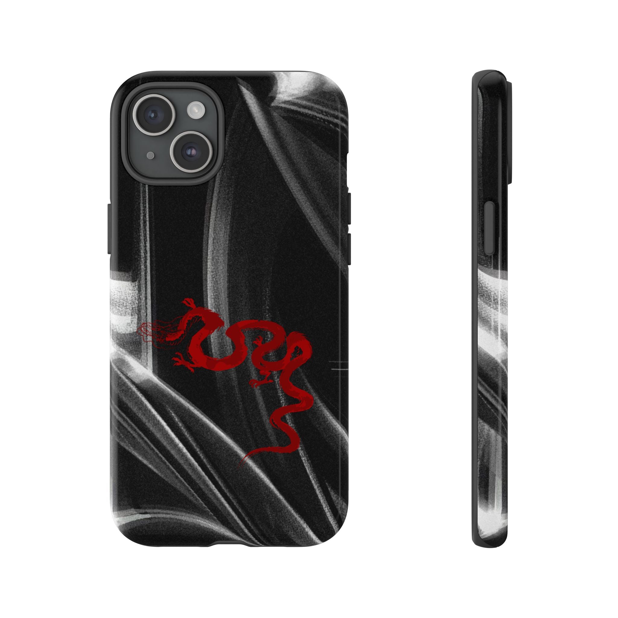 Phone Case — Black Abstract Smoke Design