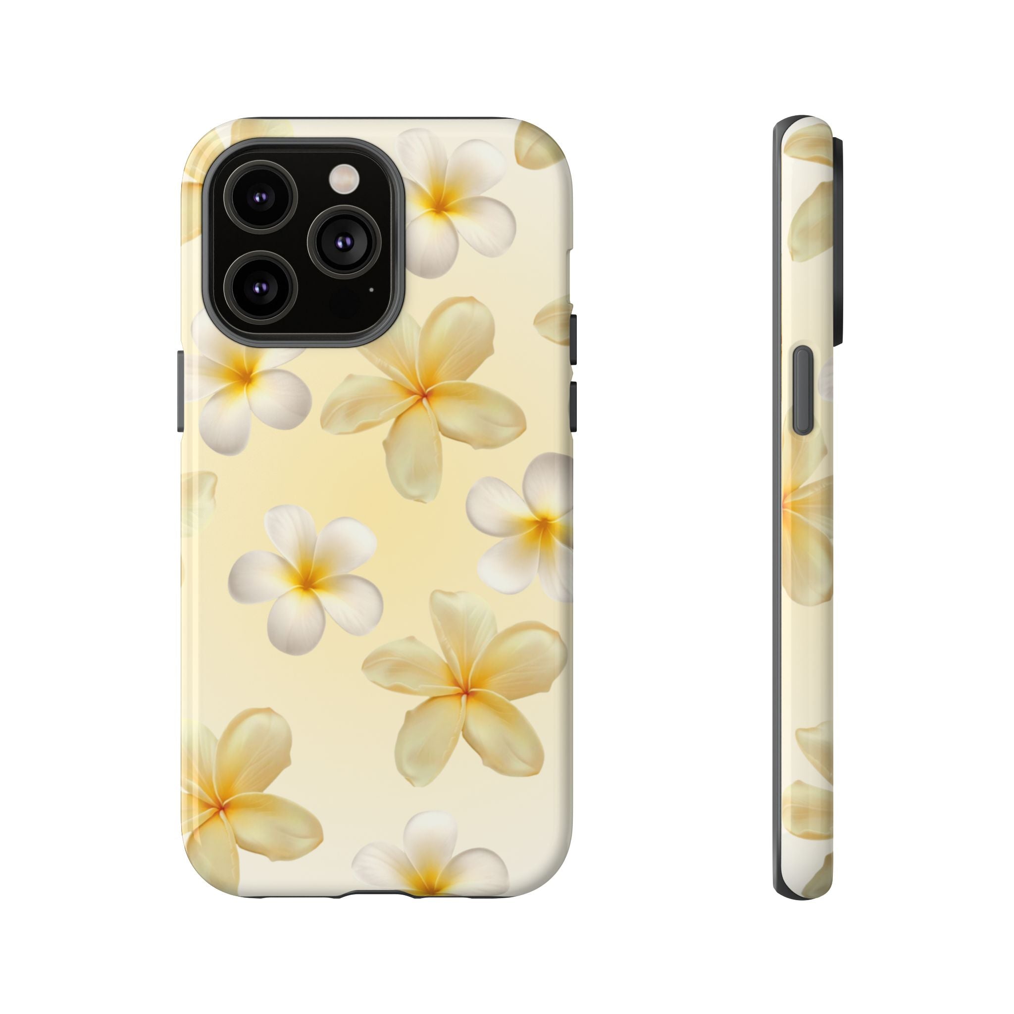 Plumeria Floral Phone Case — Tropical Yellow Hard Phone Cover