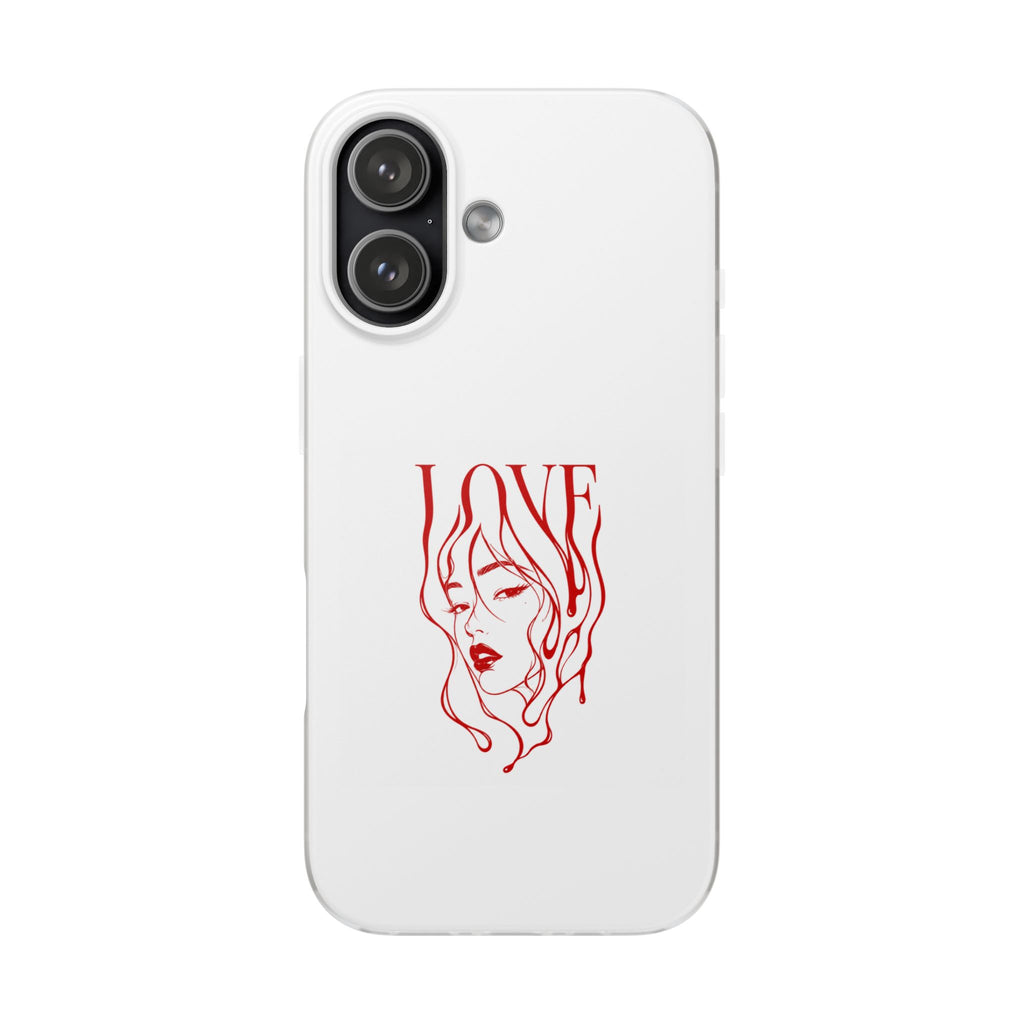 Red Line Art 'LOVE'  Face Design - Flexi Case