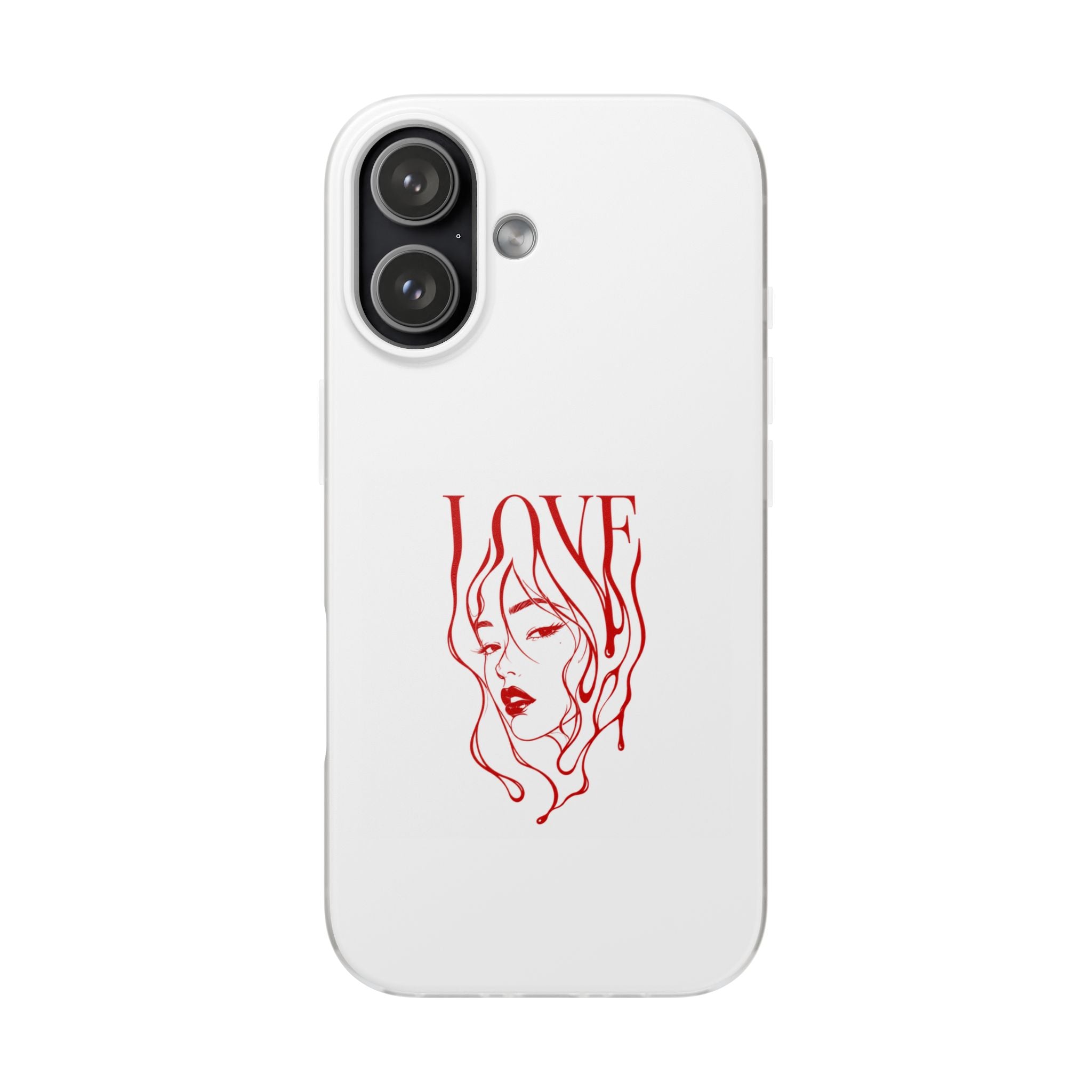 Red Line Art 'LOVE'  Face Design - Flexi Case