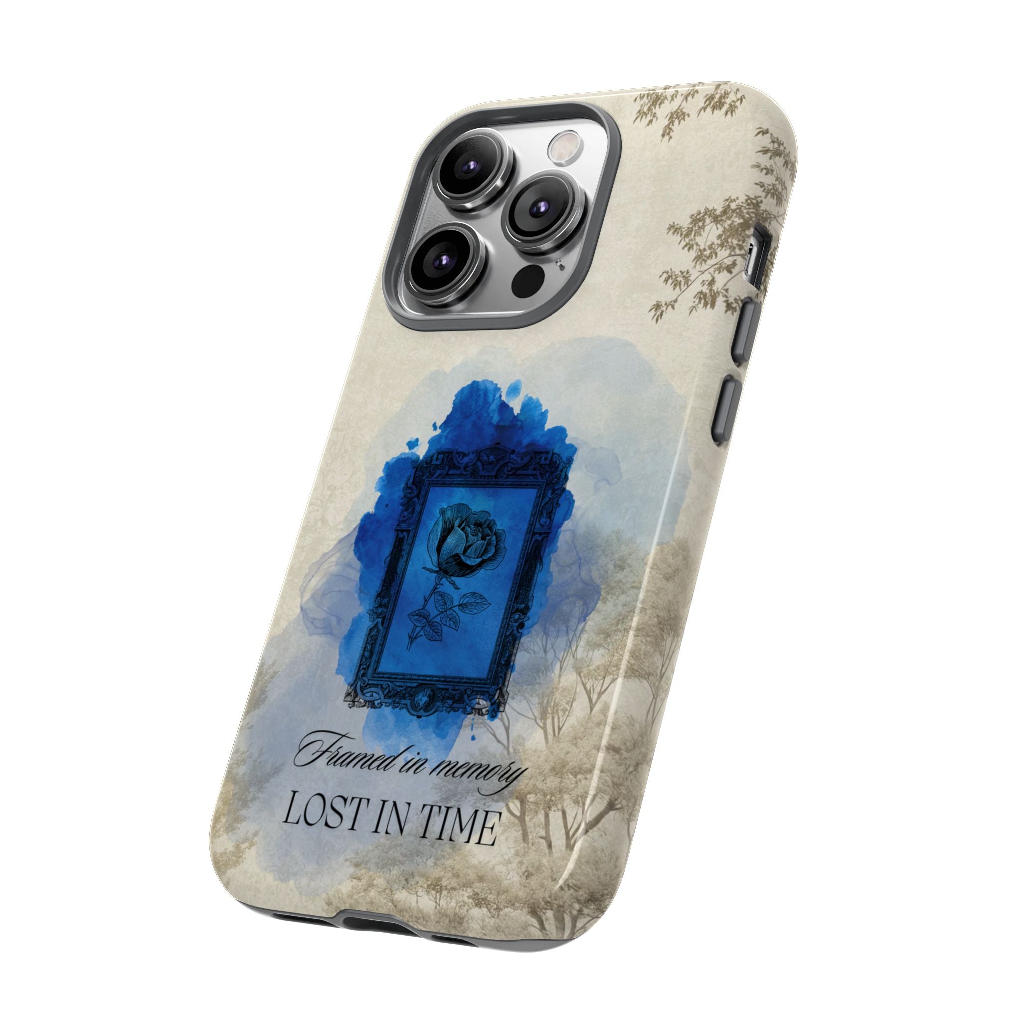 Vintage Blue Rose Phone Case – "Lost in Time" Protective Cover