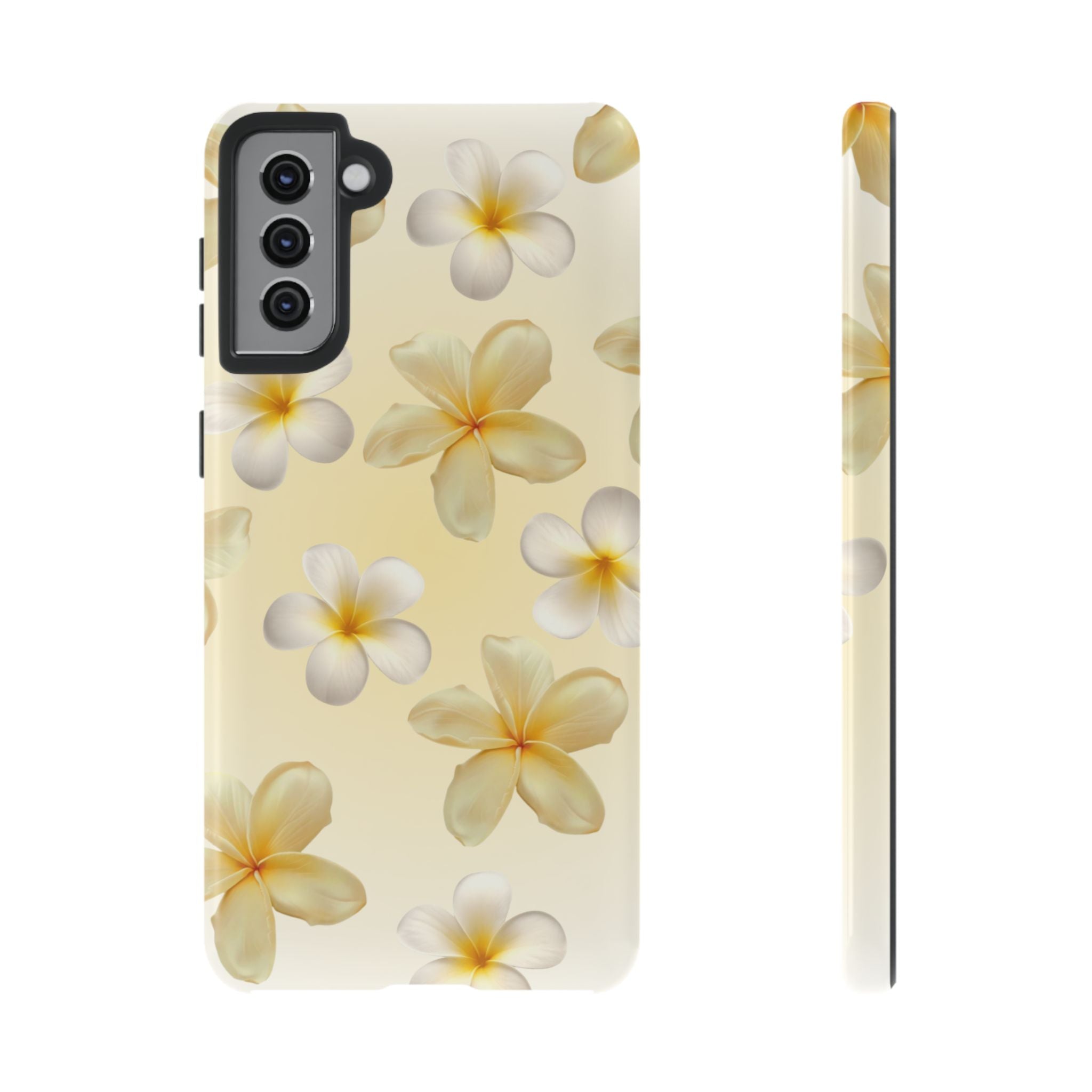 Plumeria Floral Phone Case — Tropical Yellow Hard Phone Cover