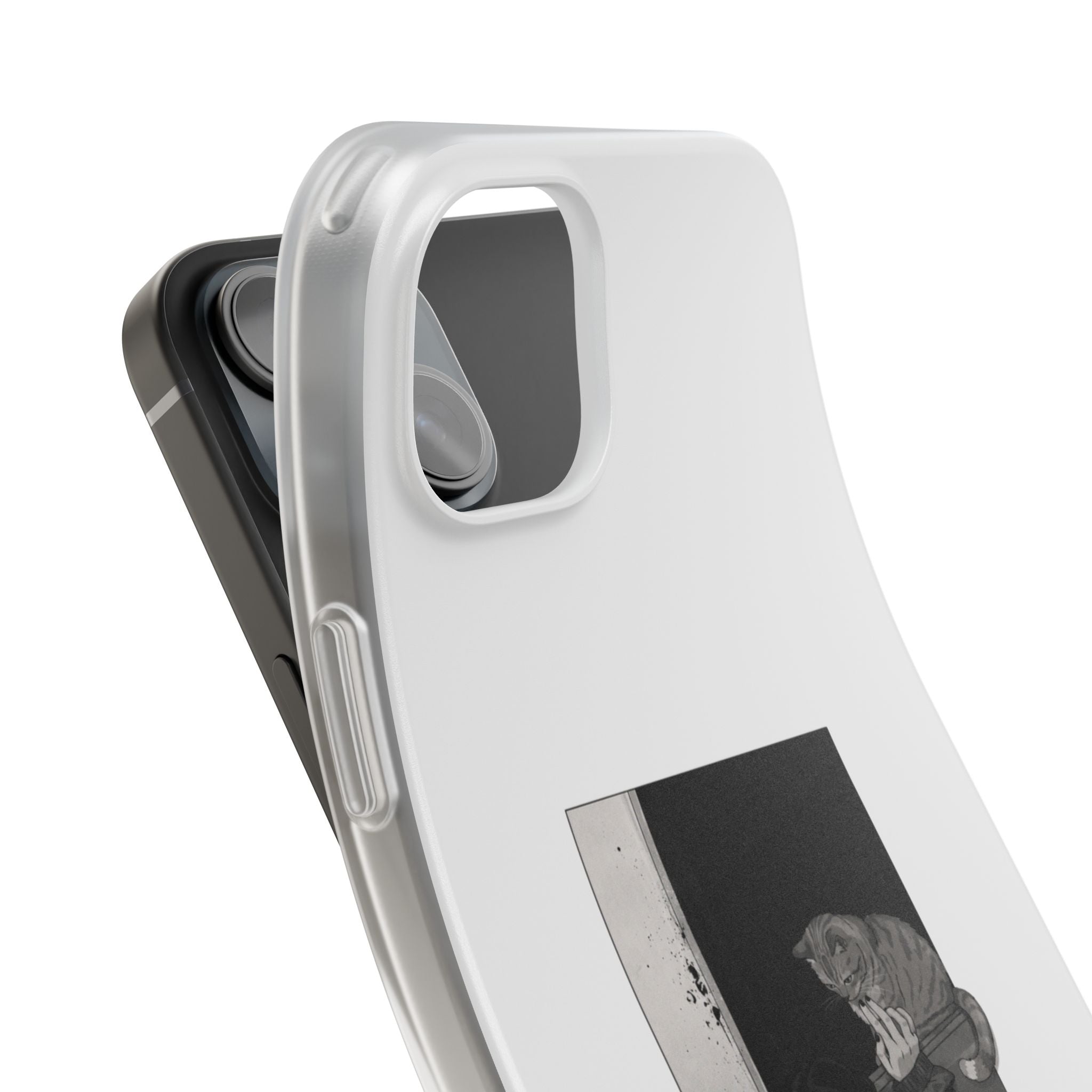 Black & White Cat Window Art Flexi Case