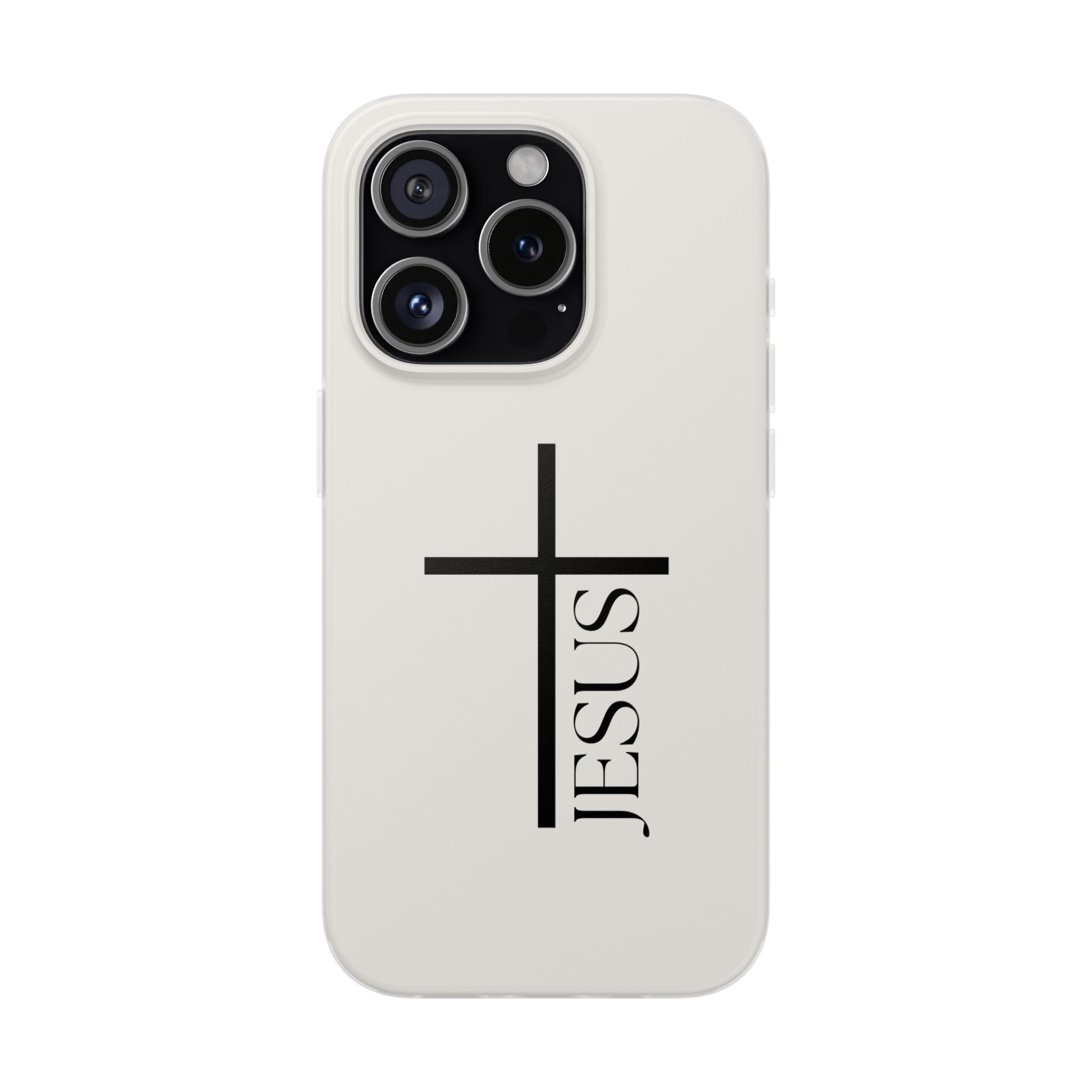 Christian Cross Phone Case - JESUS Vertical Minimalist iPhone Cover