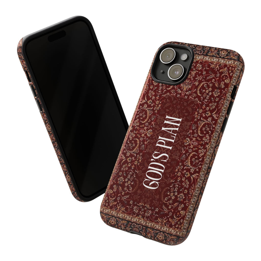 God's Plan — Vintage Tapestry Christian Tough Phone Case | Boho Faith Cover