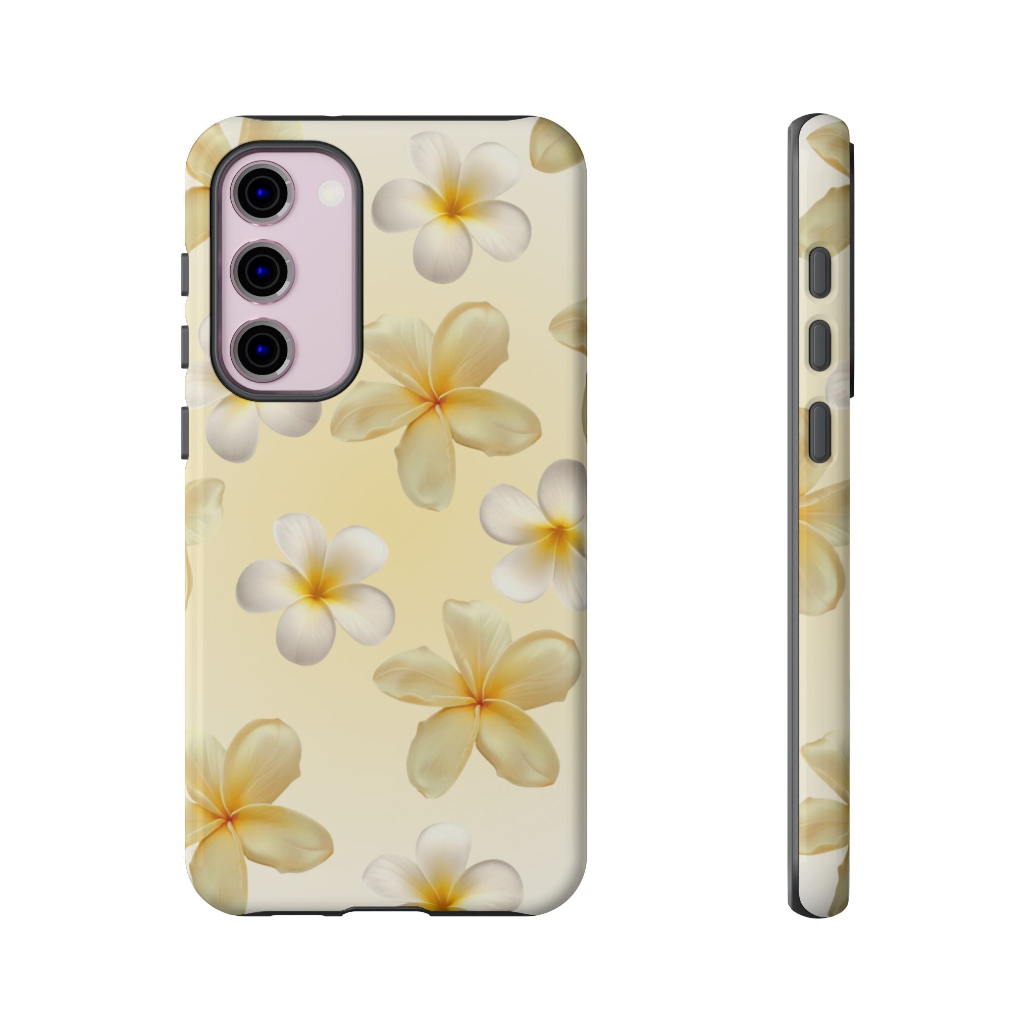 Plumeria Floral Phone Case — Tropical Yellow Hard Phone Cover