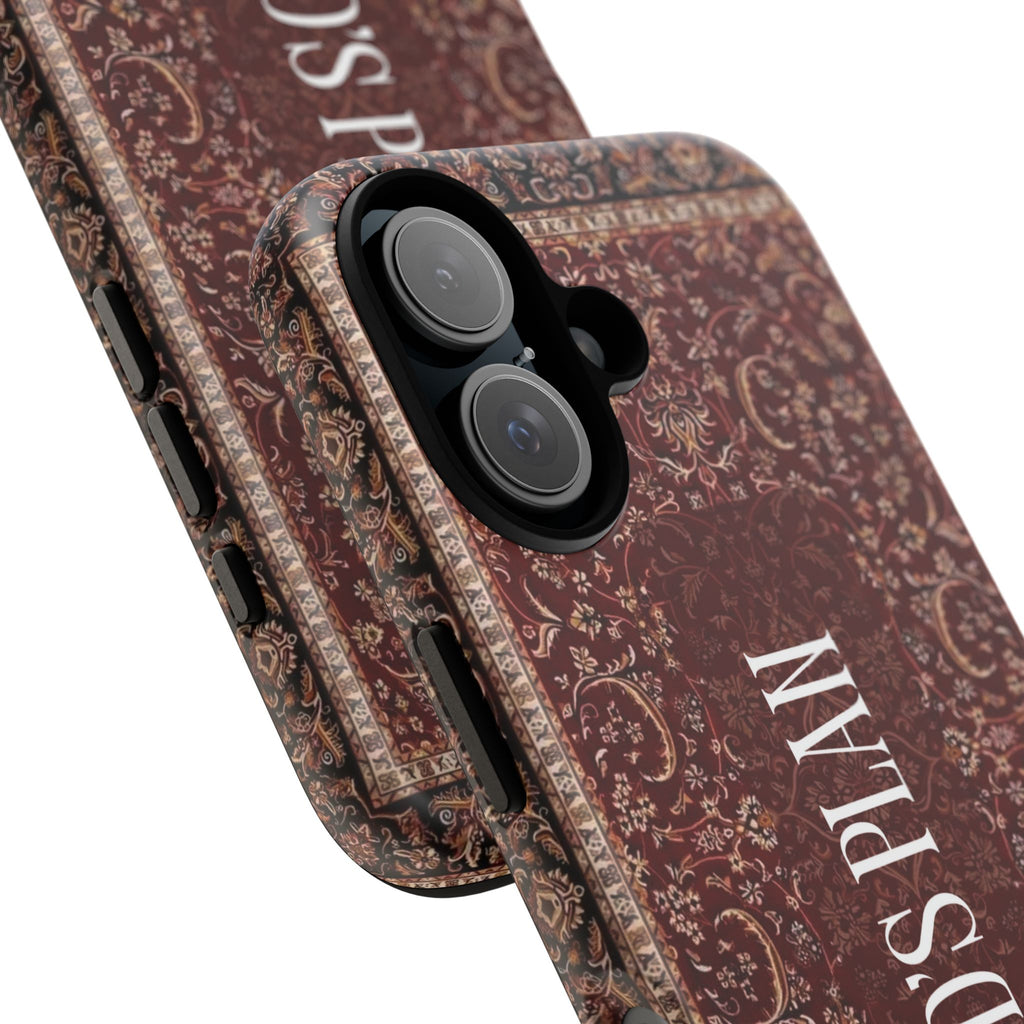God's Plan — Vintage Tapestry Christian Tough Phone Case | Boho Faith Cover