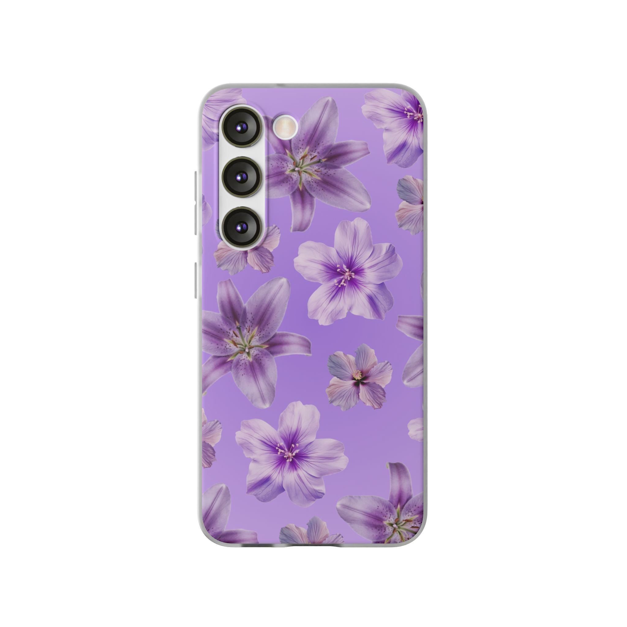 Purple Floral Phone Case — Lavender Blossom Flexi Case