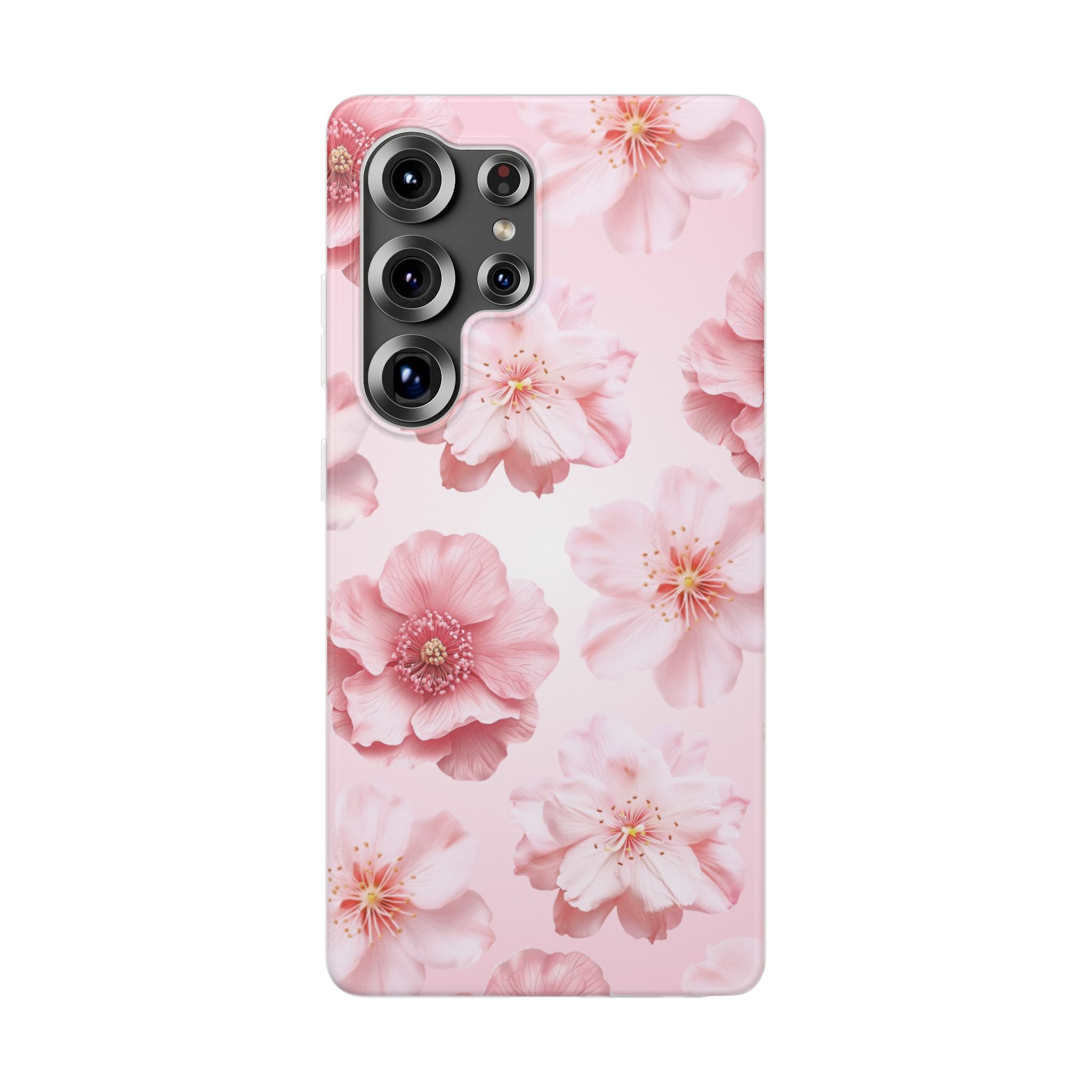Pink Cherry Blossom Phone Case — Floral Slim Flexi Case for iPhone