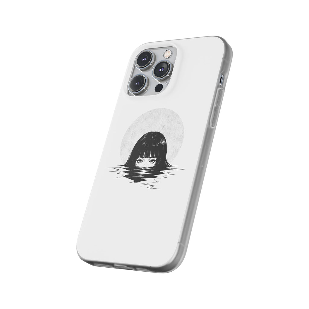 Minimalist Creepy Girl Moon Design