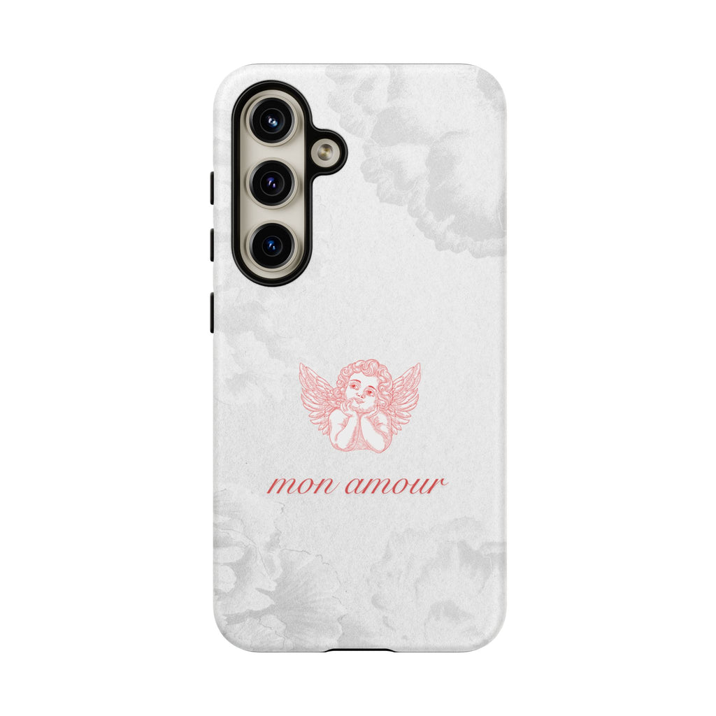 Tough Case — 'mon amour' Pink Cherub Floral Phone Case