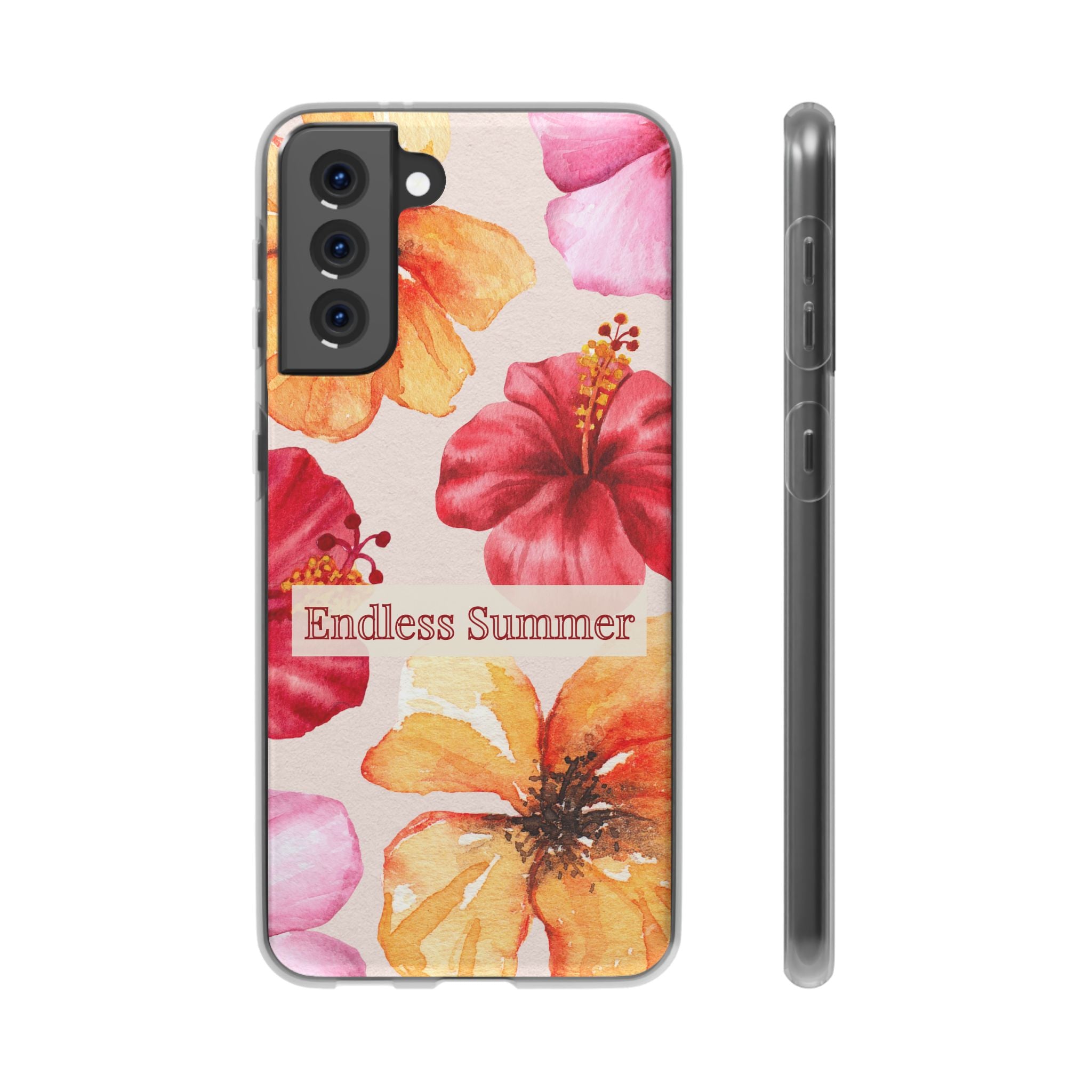 Phone Case - 'Endless Summer' Floral Watercolor Protective Flexi Case