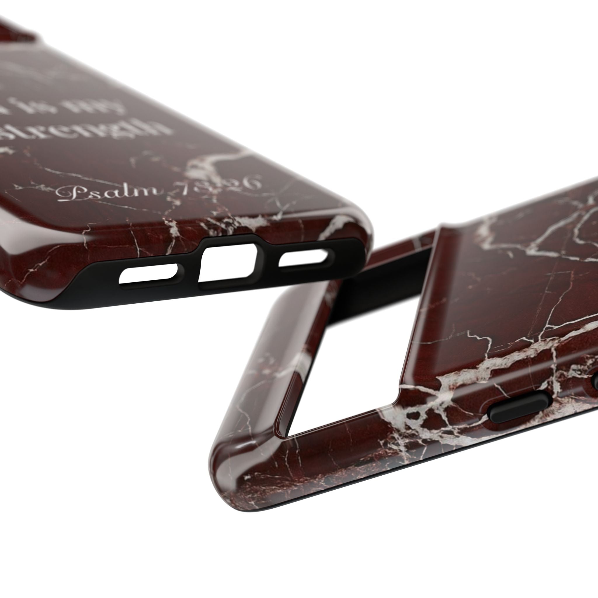 God Is My Strength — Psalm 73:26 Christian Tough Phone Case | Marble Faith Cover