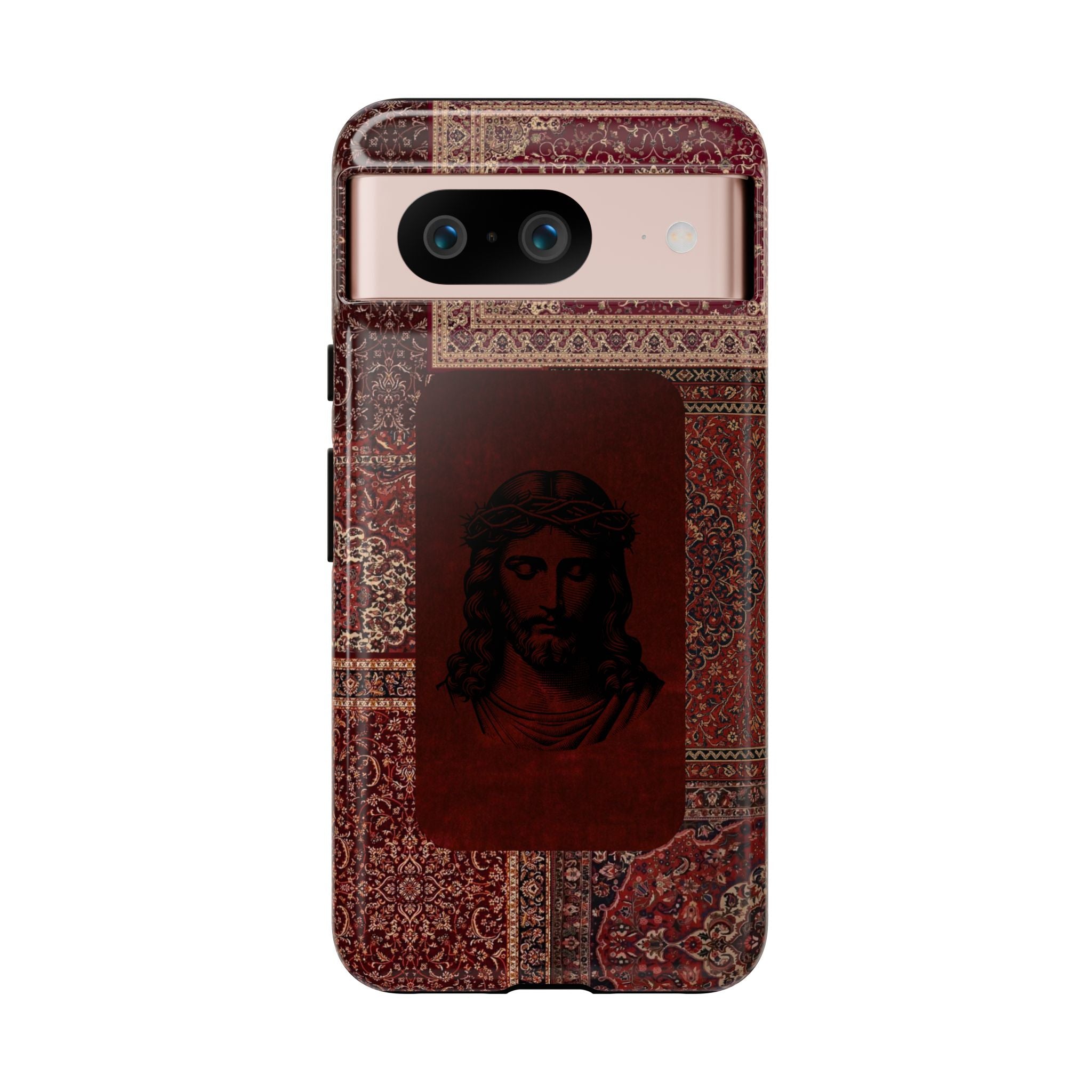 Religious Vintage Rug Phone Case — Jesus Portrait Tough Case