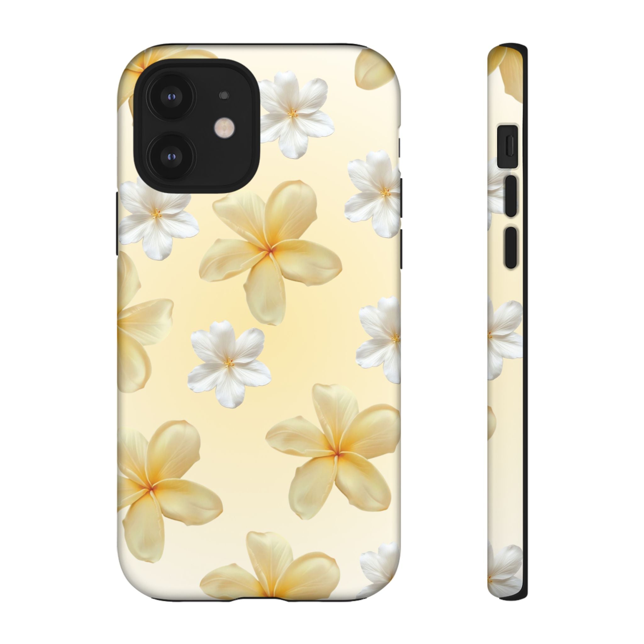 Plumeria Floral Tough Phone Case — Yellow Tropical Protection