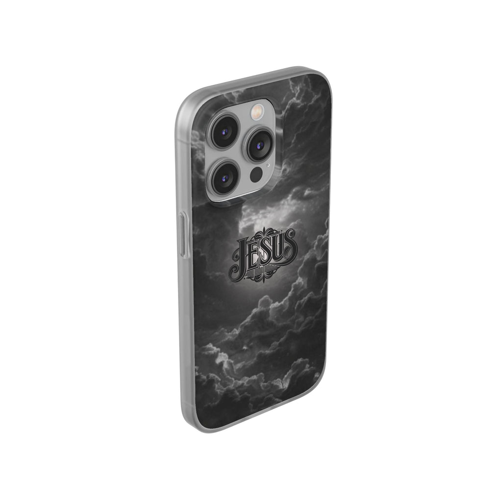 Jesus Cloud Phone Case — Faith-Inspired Flexi Case with 'Jesus' Script