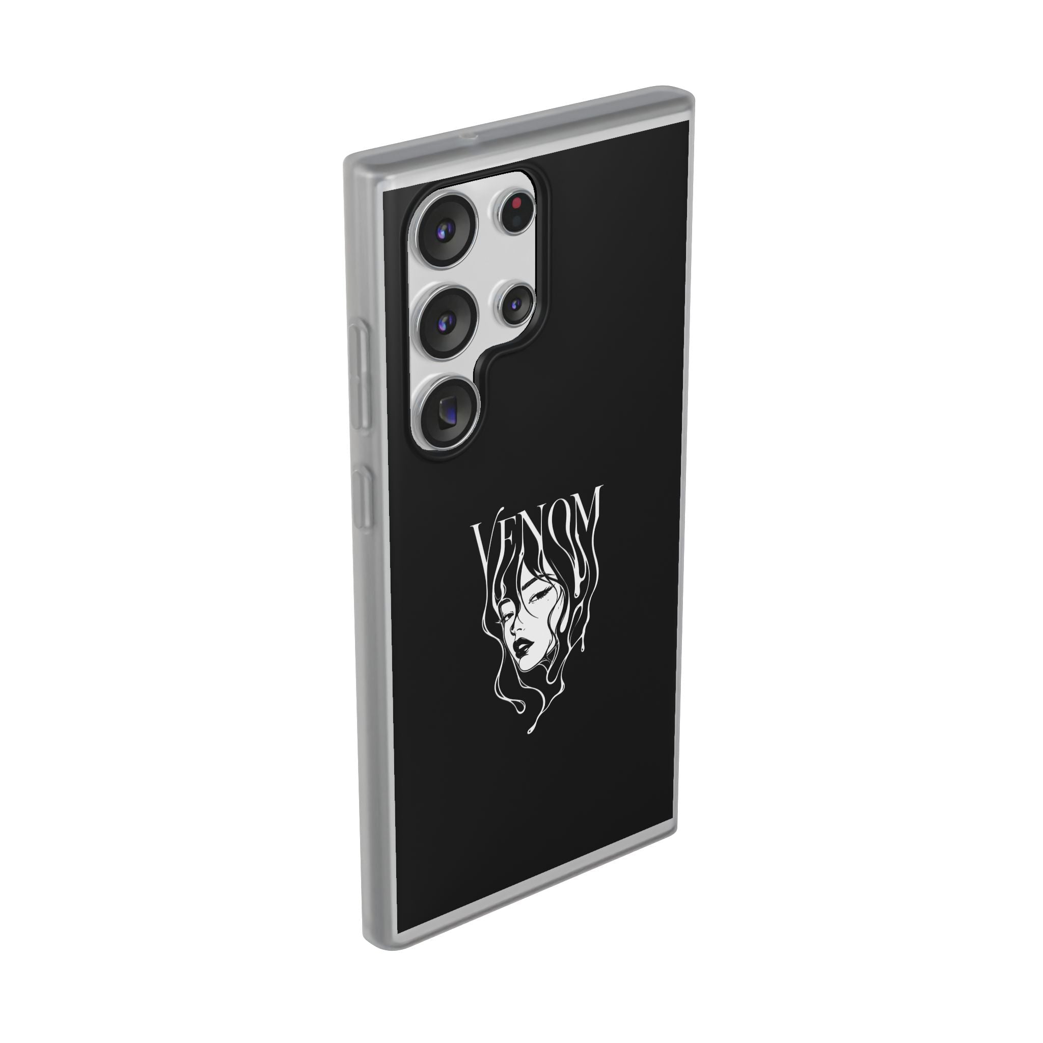 Venom Goth Phone Case — Black Protective Flexible Phone Case with Dark Femme Artwork