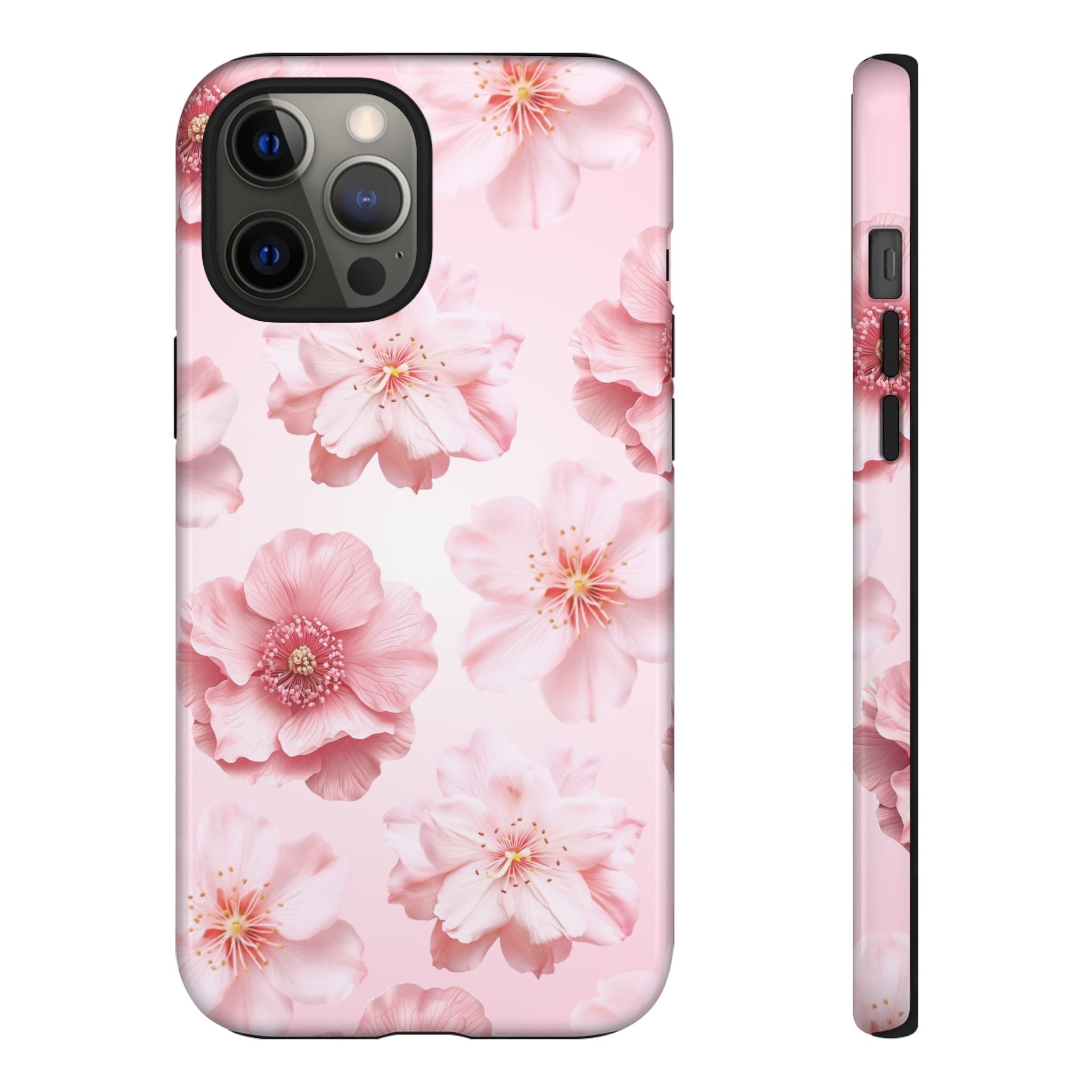 Pink Floral Tough Phone Case — Protective Sakura Blossom Design